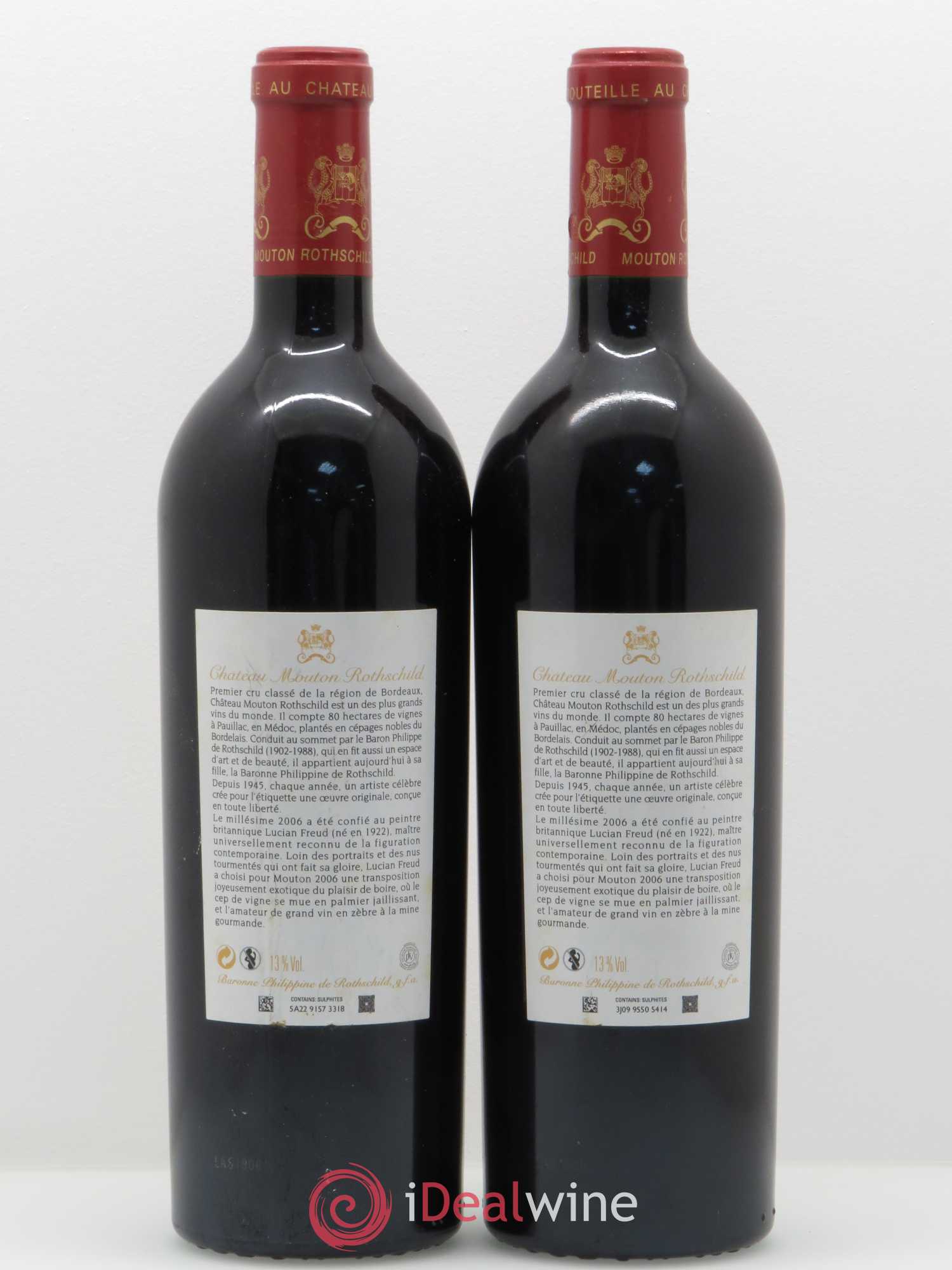 Château Mouton Rothschild 1er Grand Cru Classé 2006 - Lot de 2 bouteilles - 1