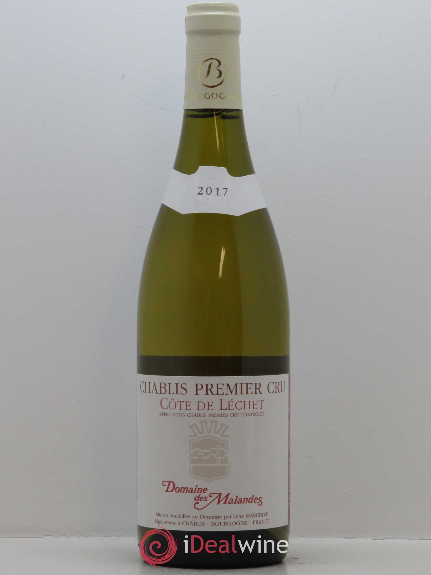 Chablis 1er Cru Côte de lechet Domaine des Malandes 2017 - Lot de 1 bouteille - 0