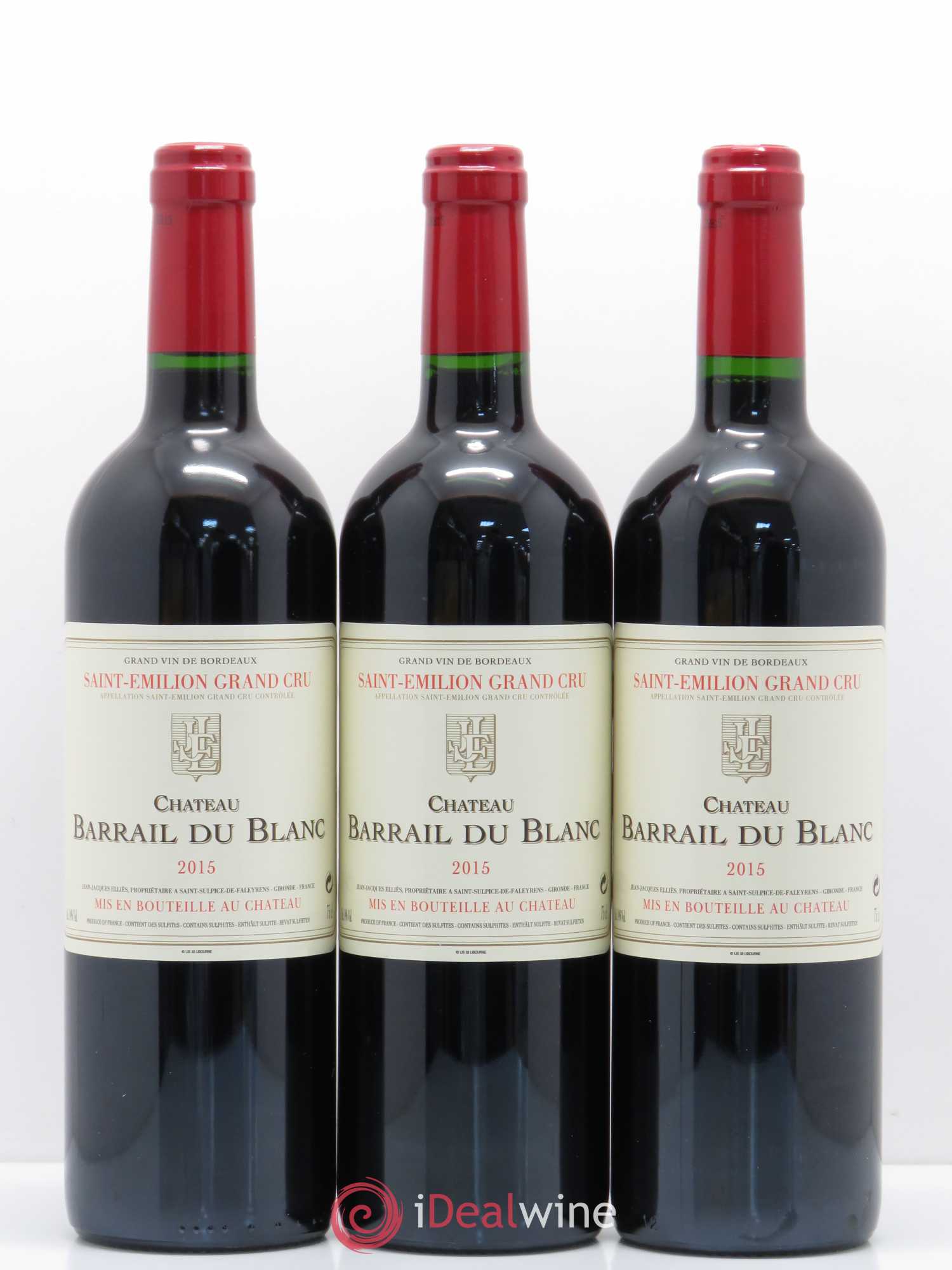 Saint-Émilion Château Barrail du Blanc 2015 - Lot de 3 bouteilles - 0