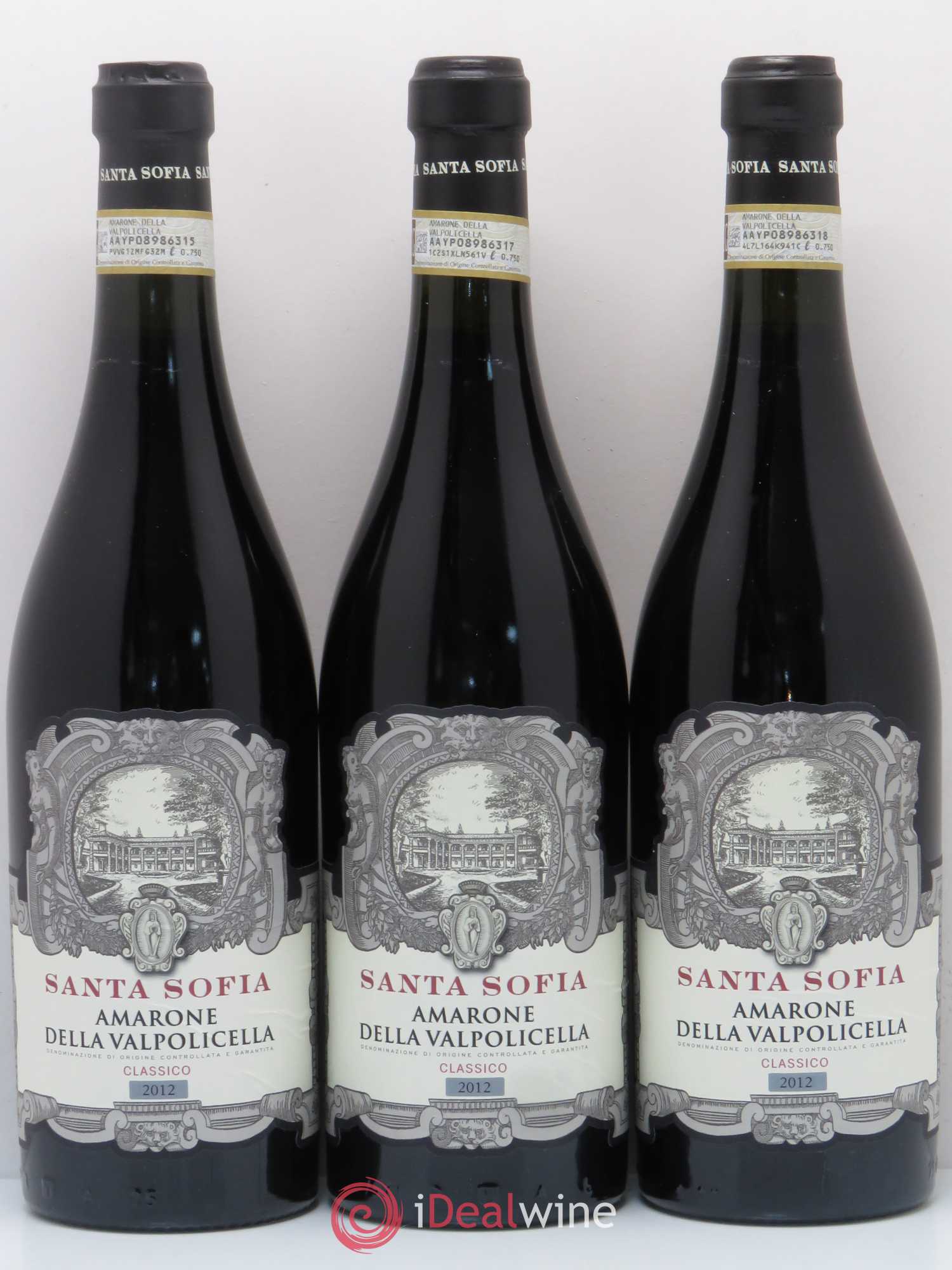 Amarone della Valpolicella DOC Classico Santa Sofia 2012 - Lot de 3 bouteilles - 0