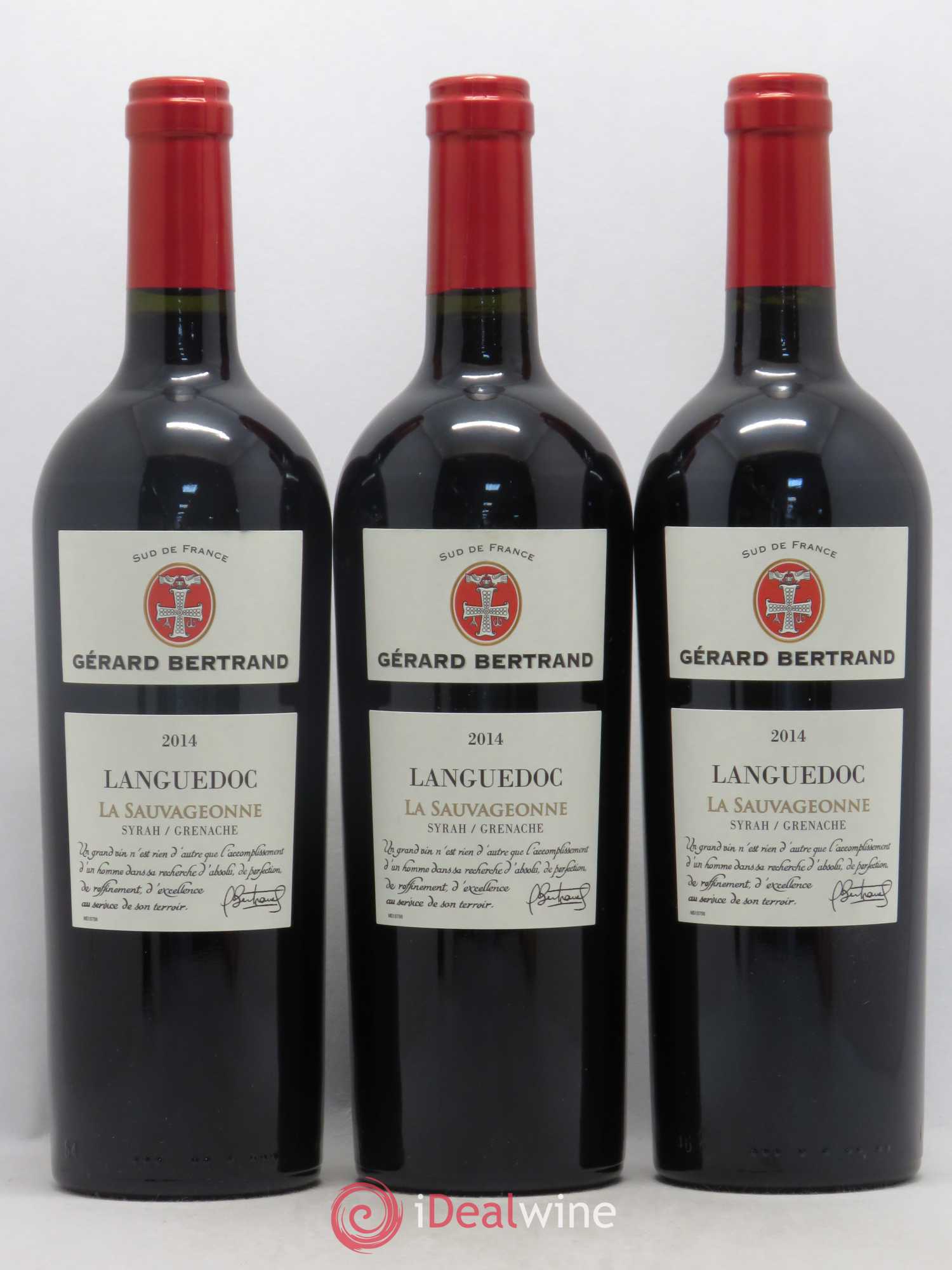 Languedoc Syrah - Grenache La Sauvageonne Gérard Bertrand 2014 - Posten von 3 Flaschen - 0