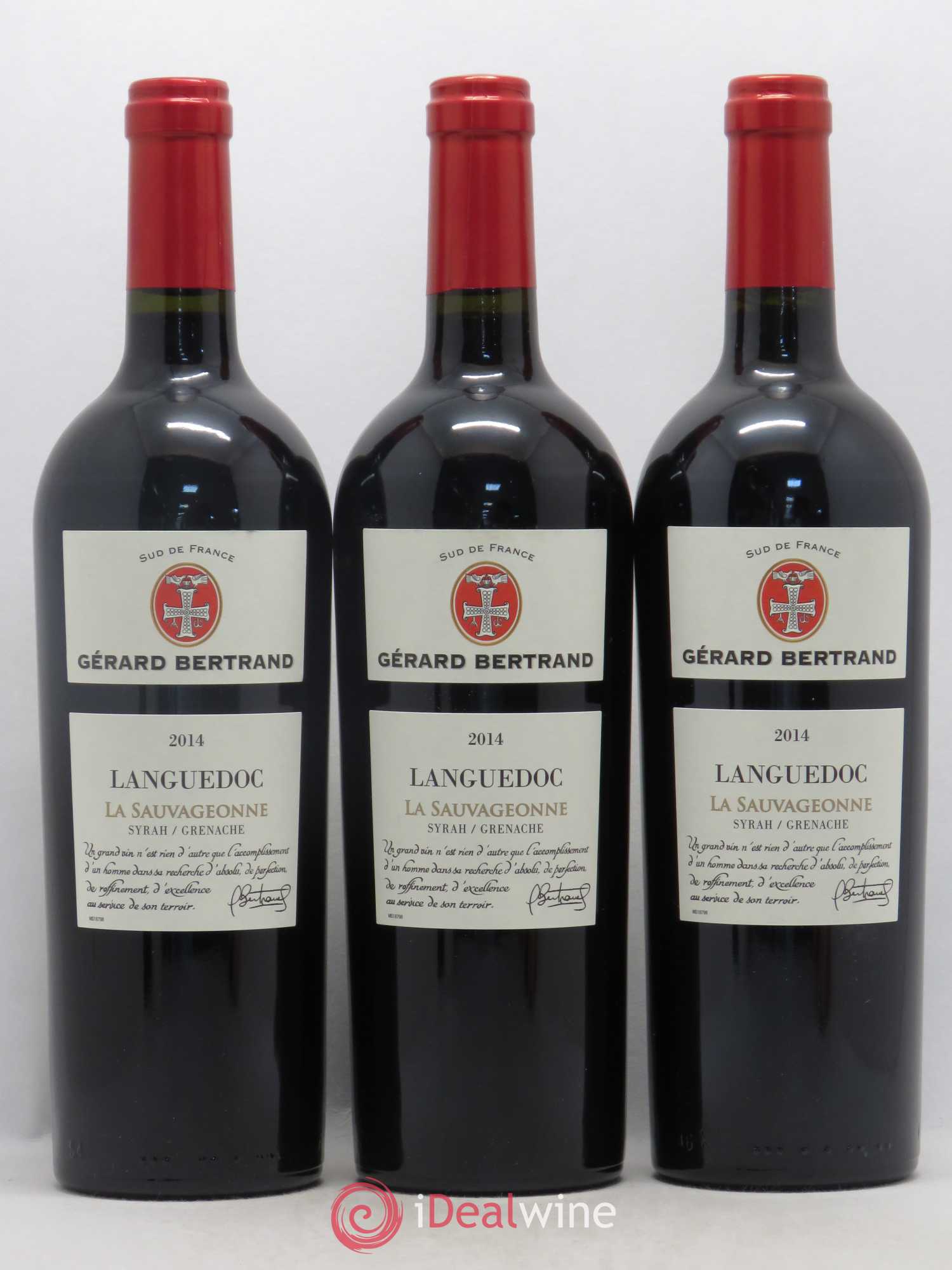 Languedoc Syrah - Grenache La Sauvageonne Gérard Bertrand 2014 - Lot of 3 bottles - 0