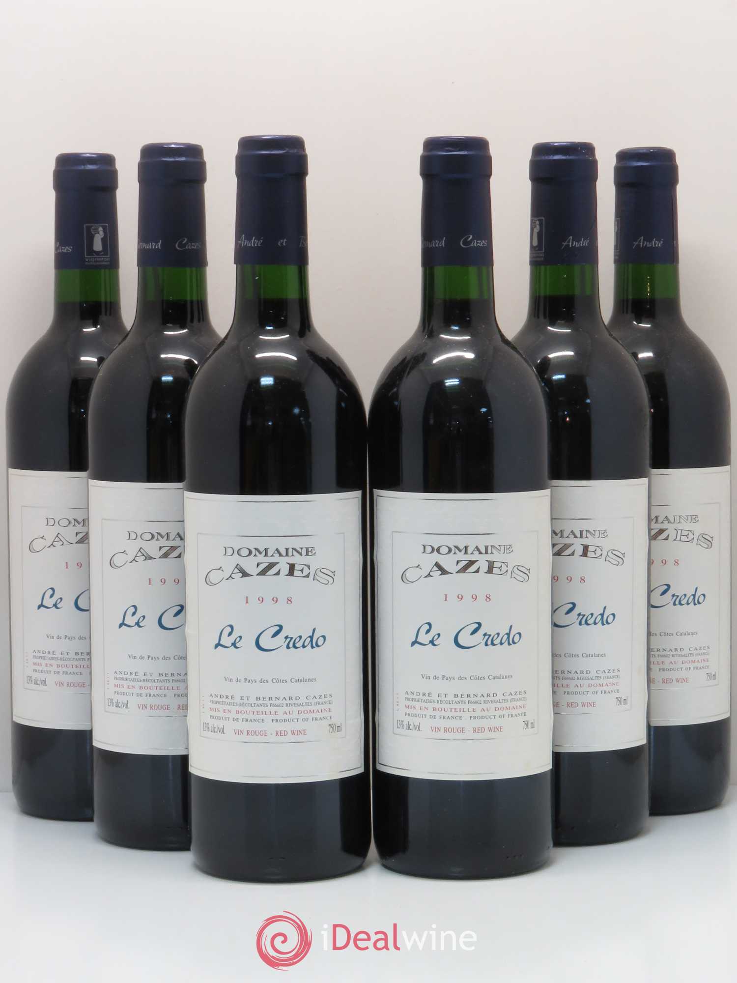 Côtes Catalanes (VDP des Côtes Catalanes) Domaine de Cazes Cuvée Credo 1998 - Posten von 6 Flaschen - 0