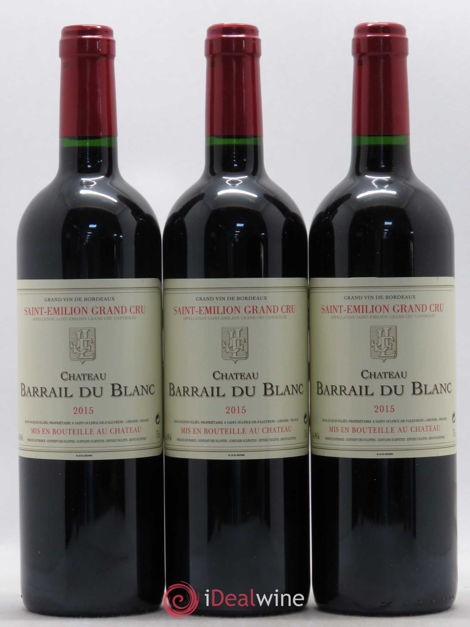 Saint-Émilion Château Barrail du Blanc 2015 - Lot de 12 bouteilles - 1