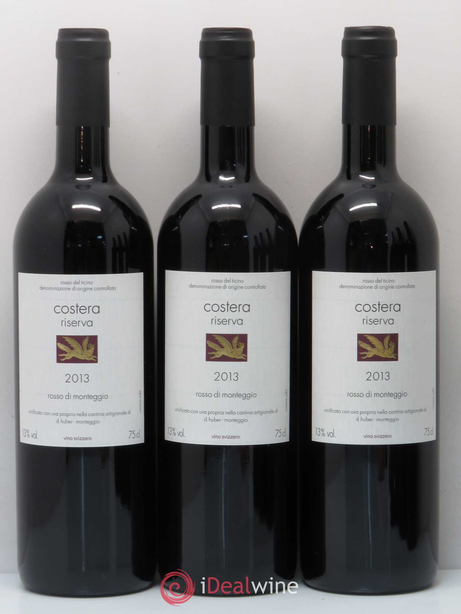 Vins Etrangers Rosso del Ticino DOC Costera Riserva Monteggio Daniel Huber 2013 - Posten von 6 Flaschen - 1