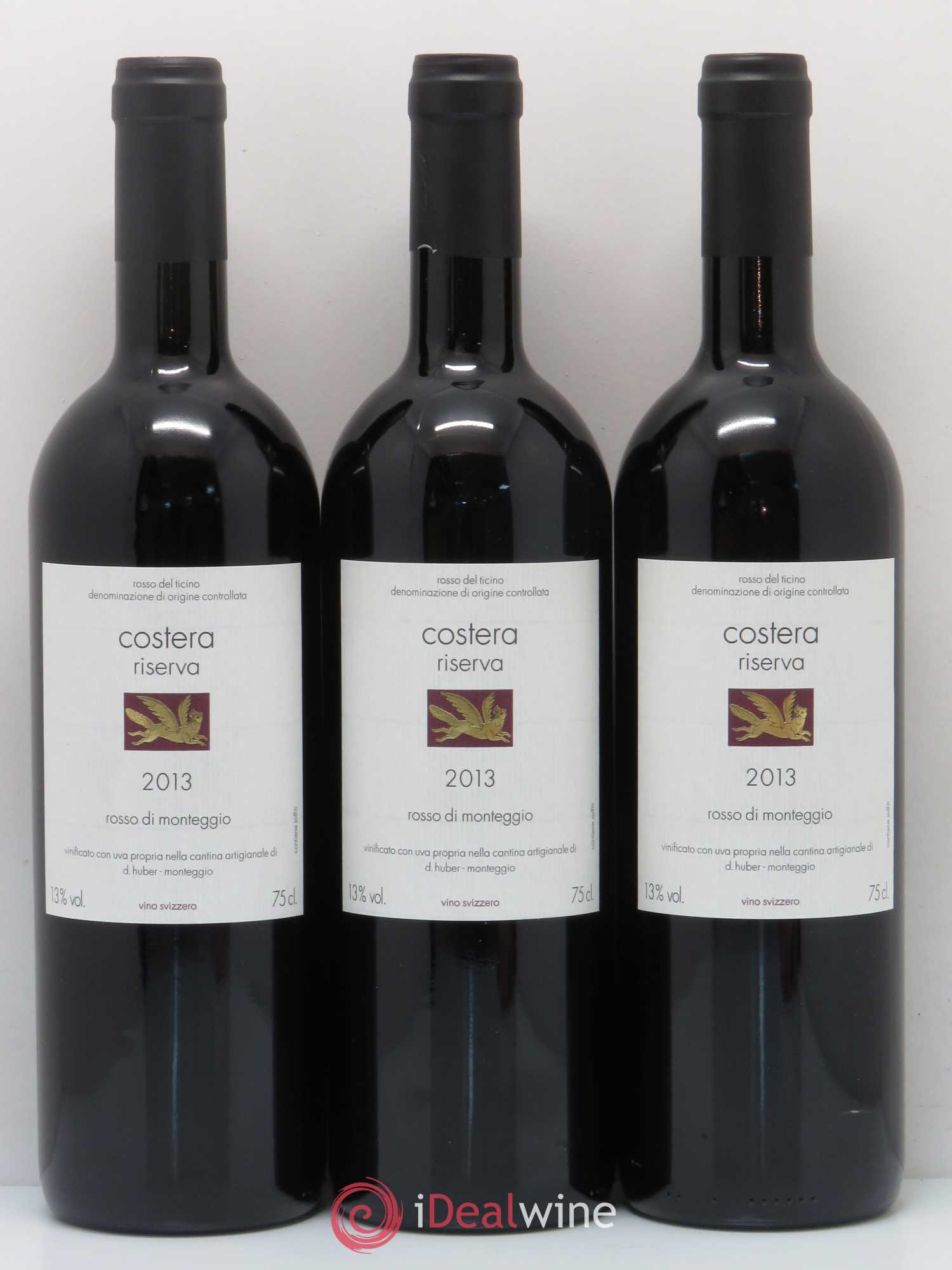 Vins Etrangers Rosso del Ticino DOC Costera Riserva Monteggio Daniel Huber 2013 - Posten von 6 Flaschen - 2