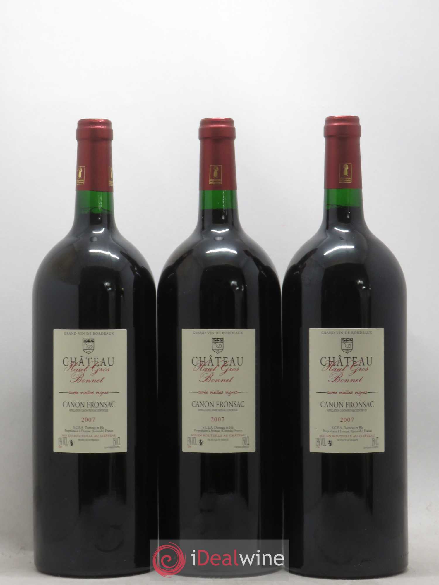 Canon-Fronsac Vieilles Vignes Chateau Haut Gros Bonnet 2007 - Lot de 6 magnums - 1