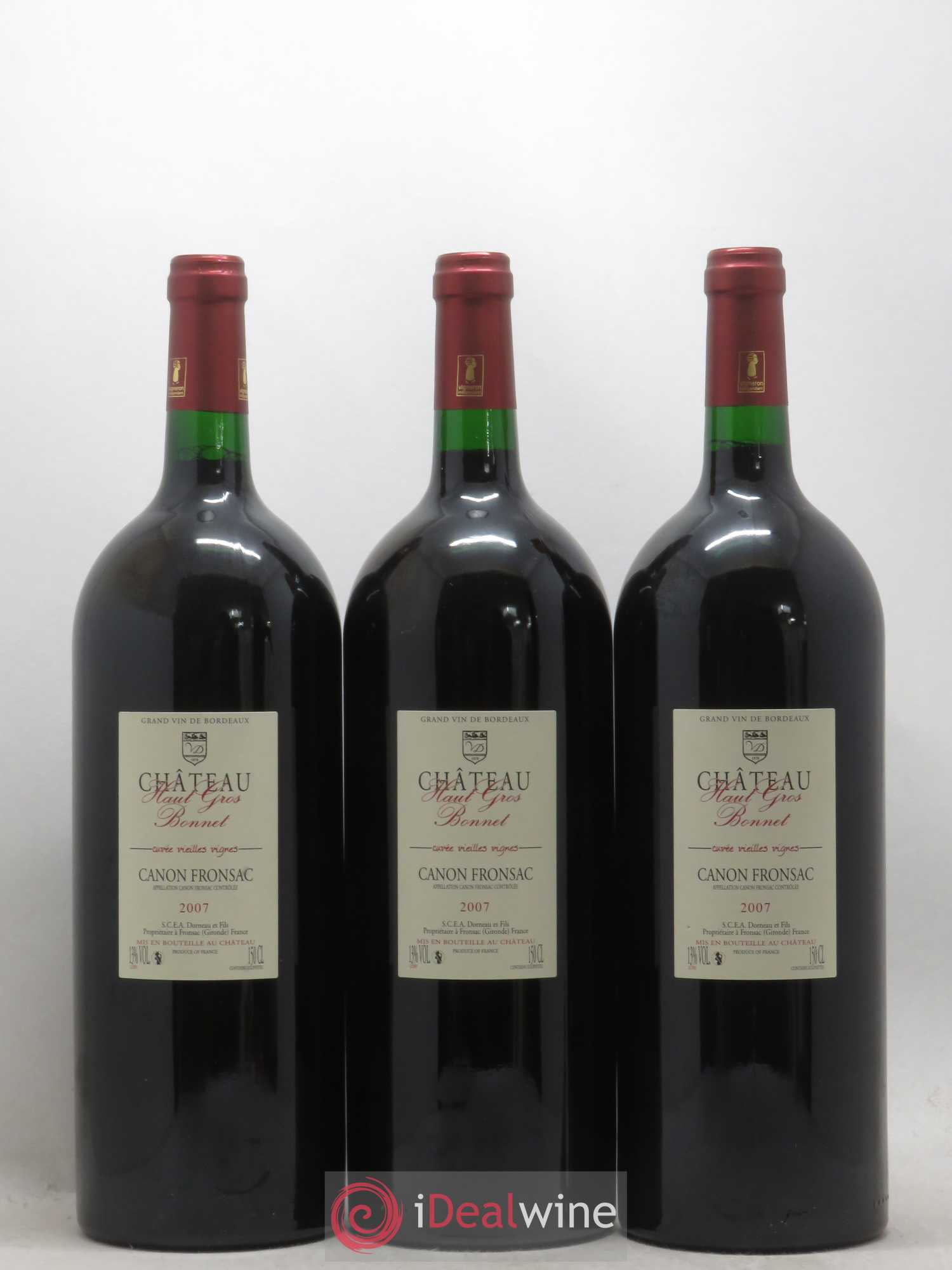 Canon-Fronsac Vieilles Vignes Chateau Haut Gros Bonnet 2007 - Lot de 6 magnums - 2