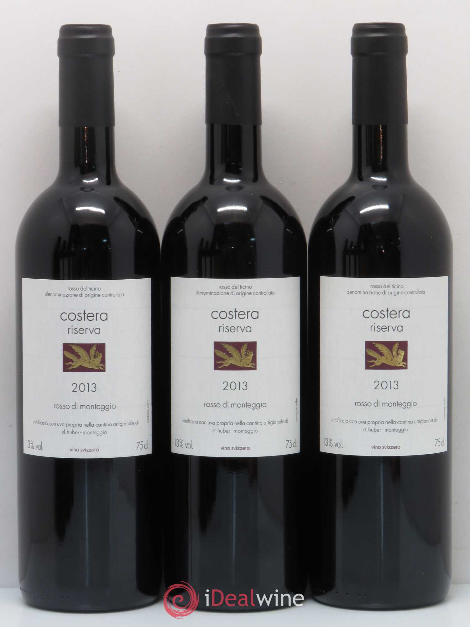 Vins Etrangers Rosso del Ticino DOC Costera Riserva Monteggio Daniel Huber 2013 - Lot de 3 bouteilles - 0