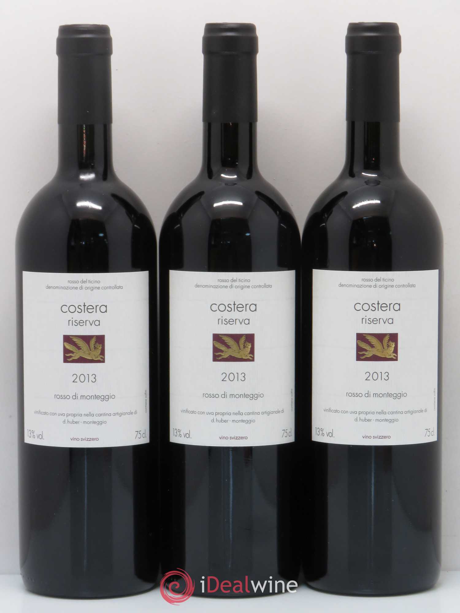 Vins Etrangers Rosso del Ticino DOC Costera Riserva Monteggio Daniel Huber 2013 - Posten von 3 Flaschen - 0