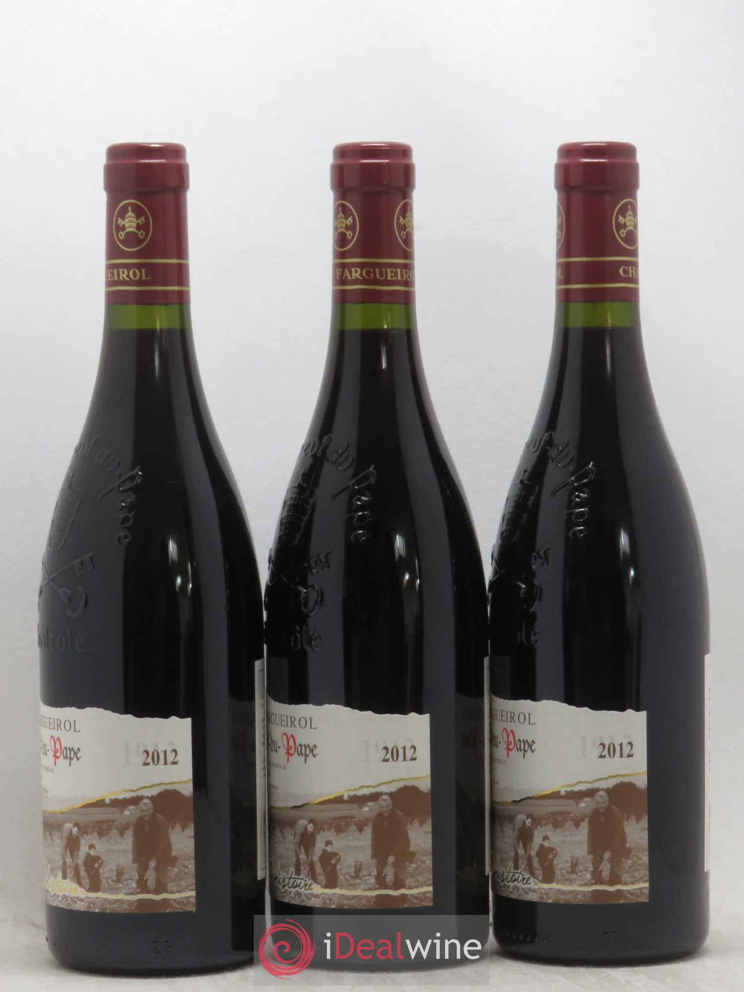 Châteauneuf-du-Pape Cent ans d'Histoire Château Fargueirol 2012 - Posten von 3 Flaschen - 1