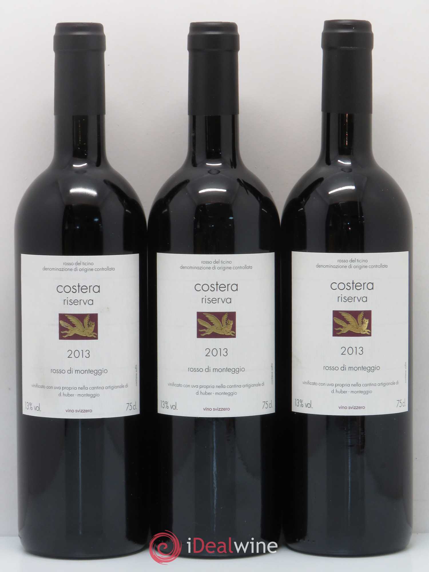 Vins Etrangers Rosso del Ticino DOC Costera Riserva Monteggio Daniel Huber 2013 - Lot de 3 bouteilles - 0