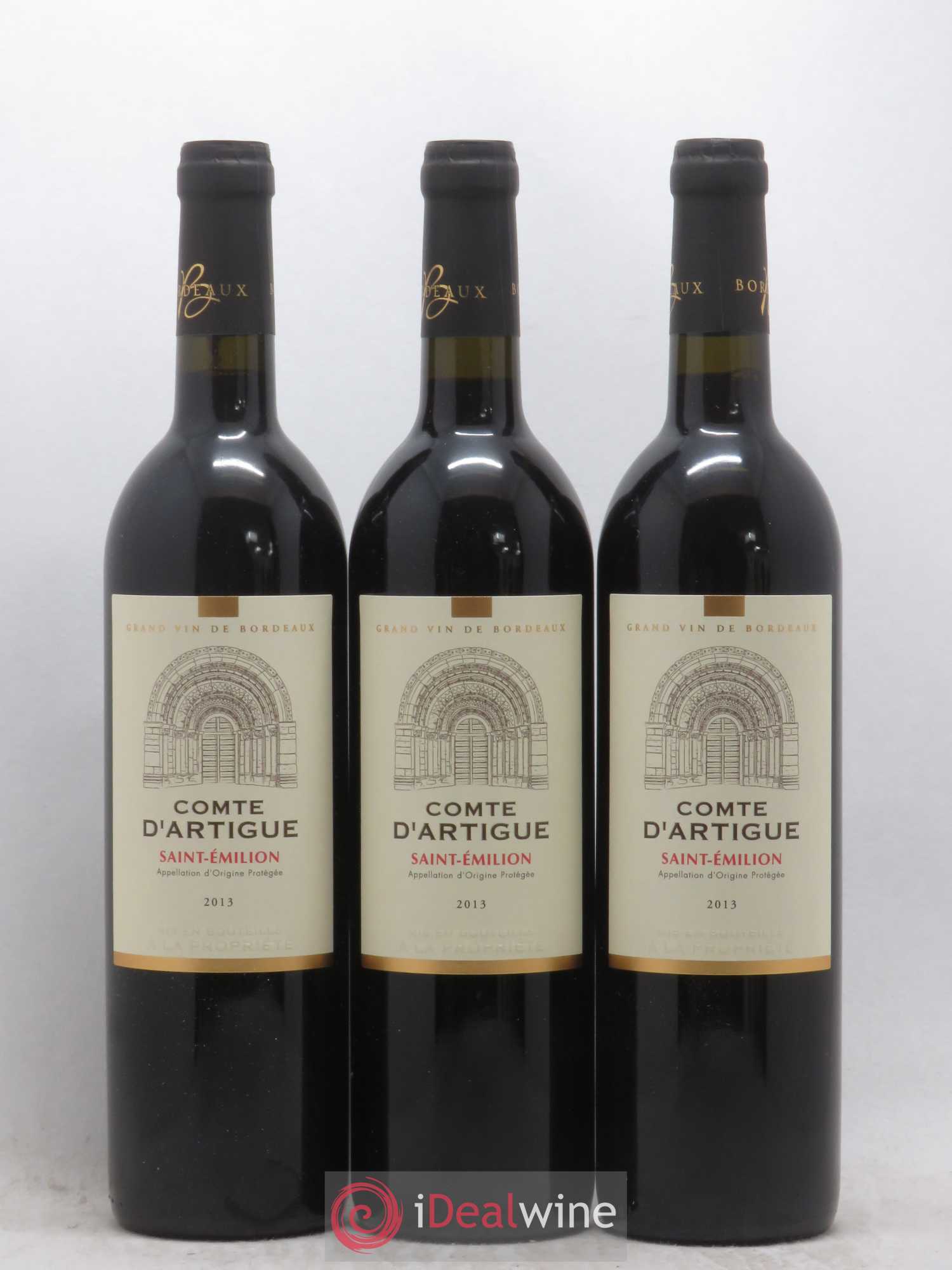 Saint-Émilion Comte d'Artigue (sans prix de réserve) 2013 - Posten von 3 Flaschen - 0
