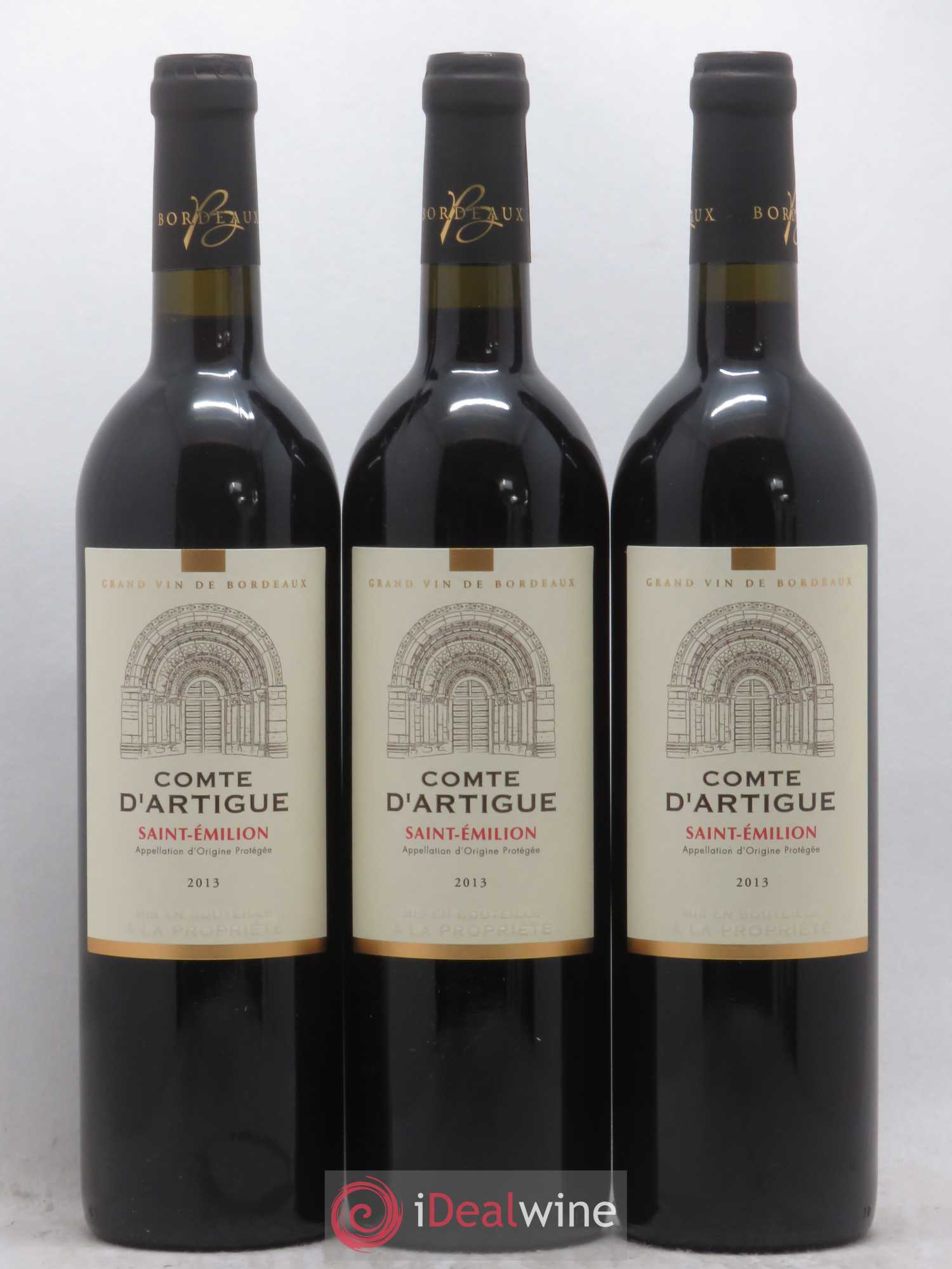 Saint-Émilion Comte d'Artigue (sans prix de réserve) 2013 - Posten von 3 Flaschen - 0