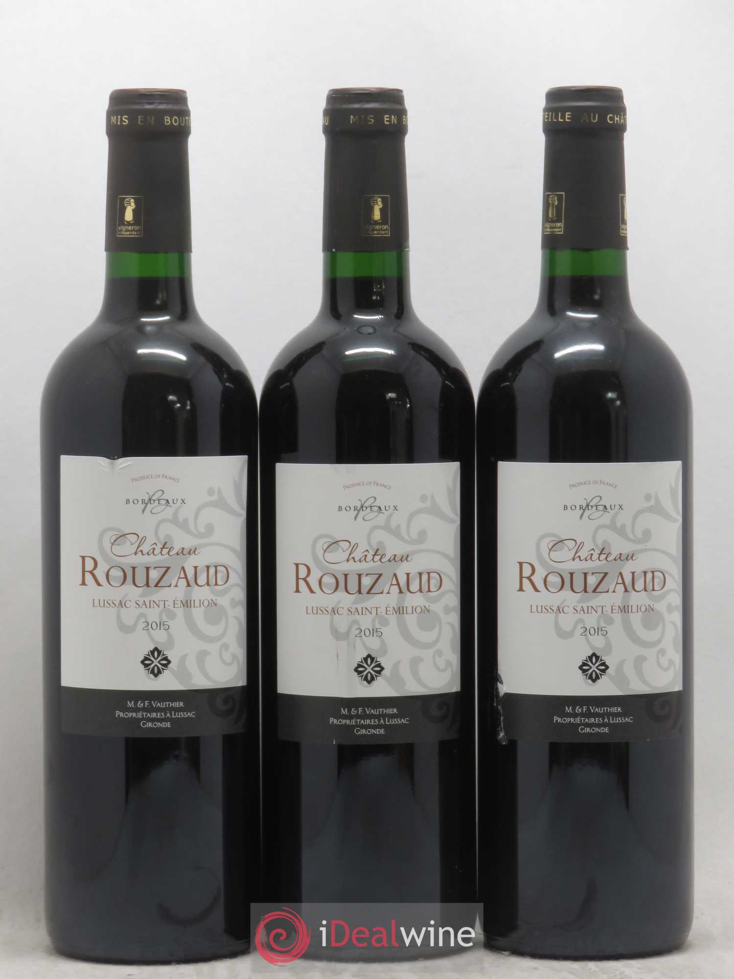 Lussac Saint-Émilion Chateau Rouzaud (sans prix de réserve) 2015 - Lot de 3 bouteilles - 0