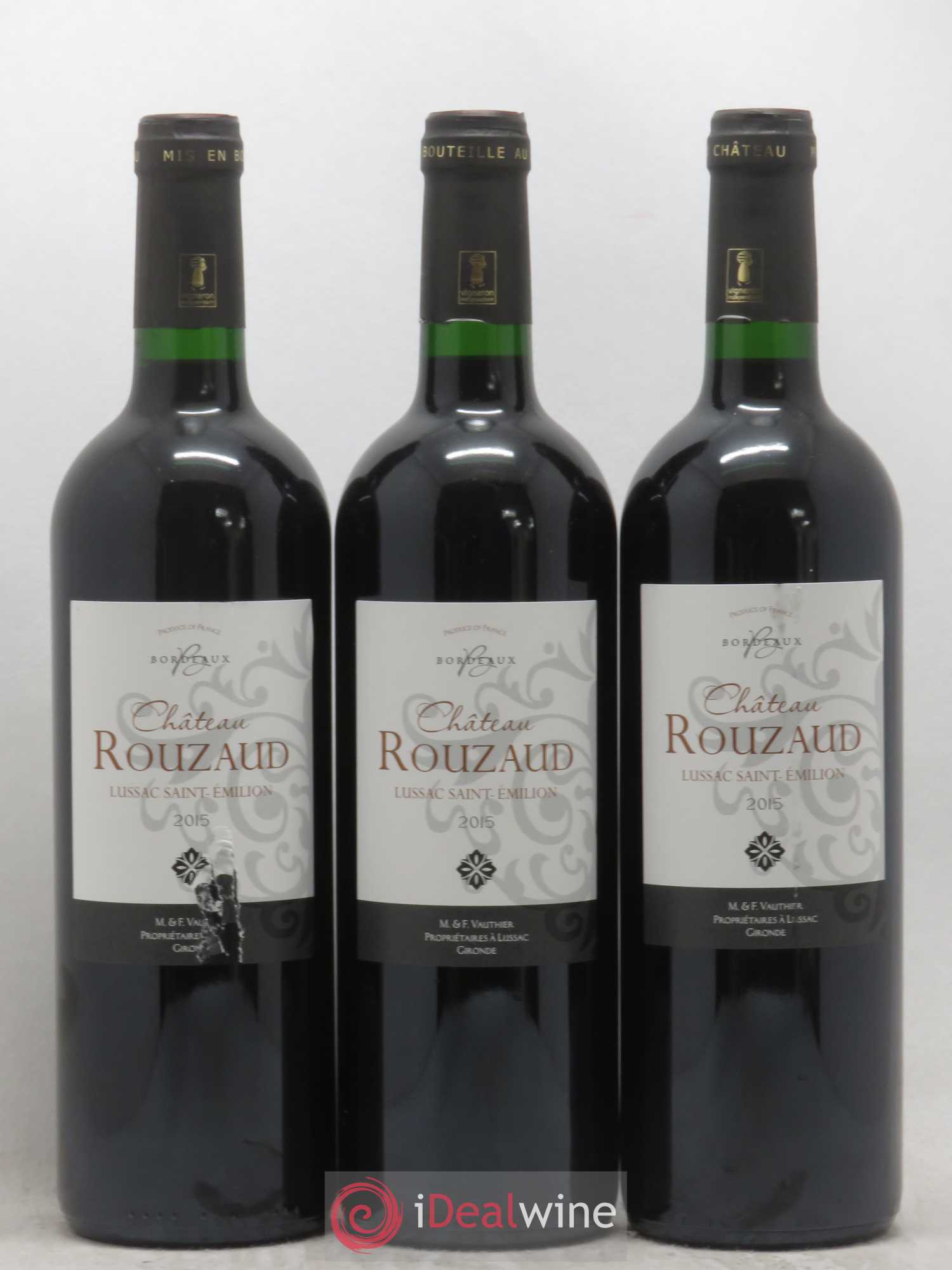Lussac Saint-Émilion Chateau Rouzaud (sans prix de réserve) 2015 - Posten von 3 Flaschen - 0