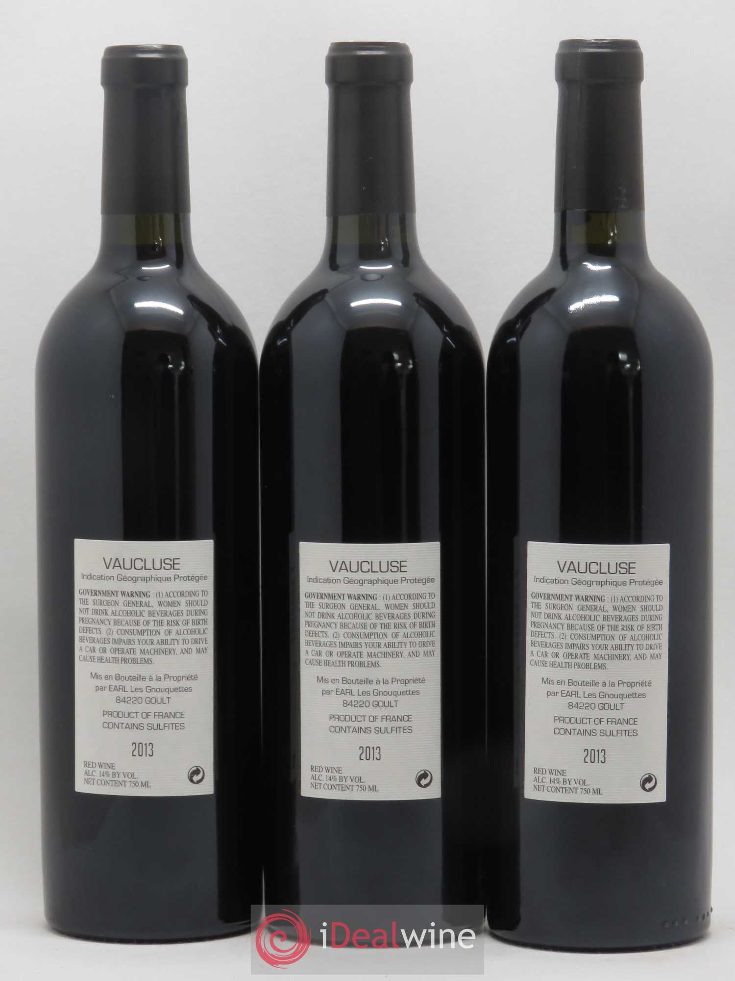 Vaucluse Les Quelles de la Coste LQLC Cabernet Sauvignon Les Gnouquettes (sans prix de réserve) 2013 - Posten von 3 Flaschen - 1