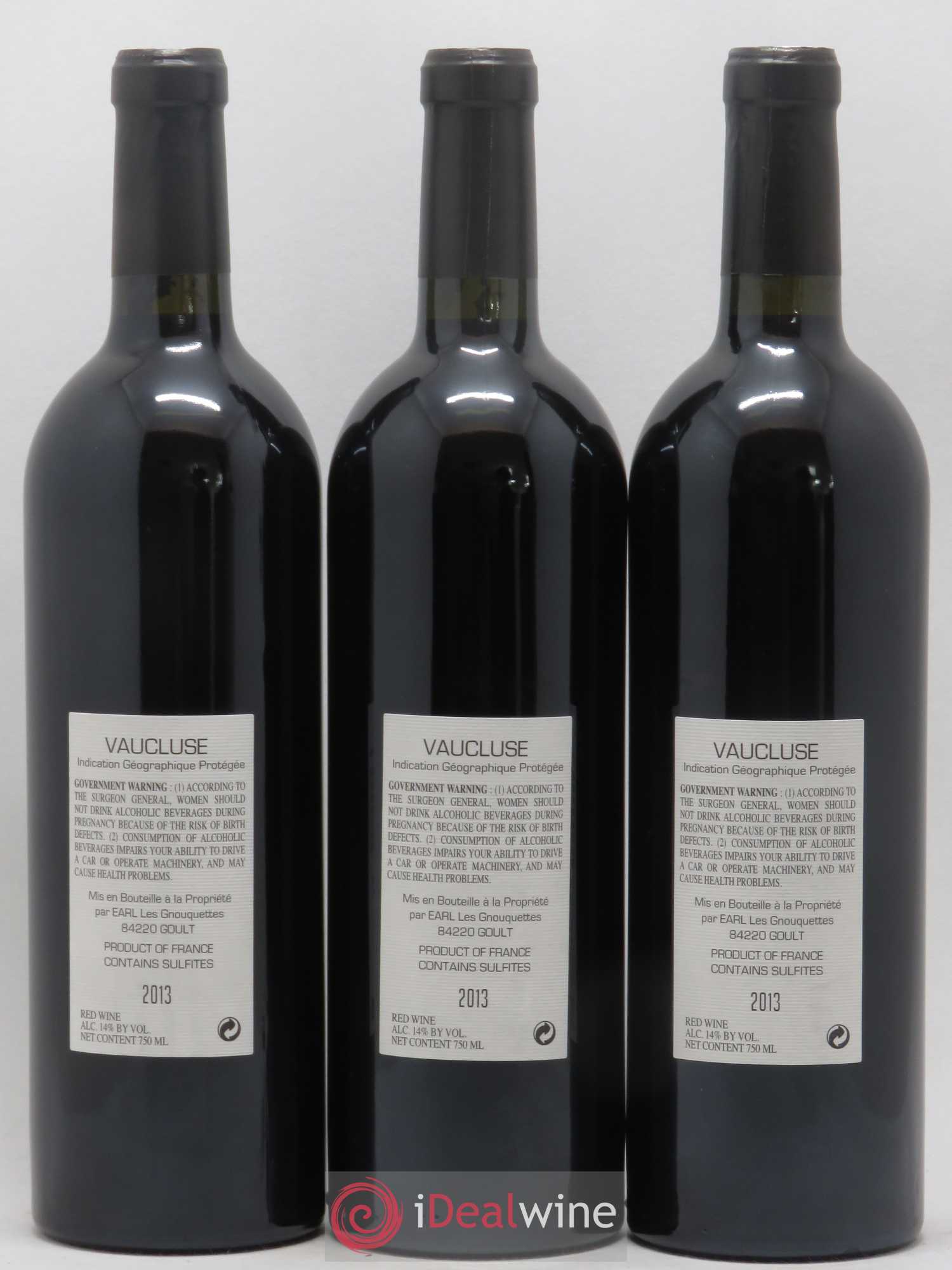 Vaucluse Les Quelles de la Coste LQLC Cabernet Sauvignon Les Gnouquettes (sans prix de réserve) 2013 - Posten von 6 Flaschen - 2