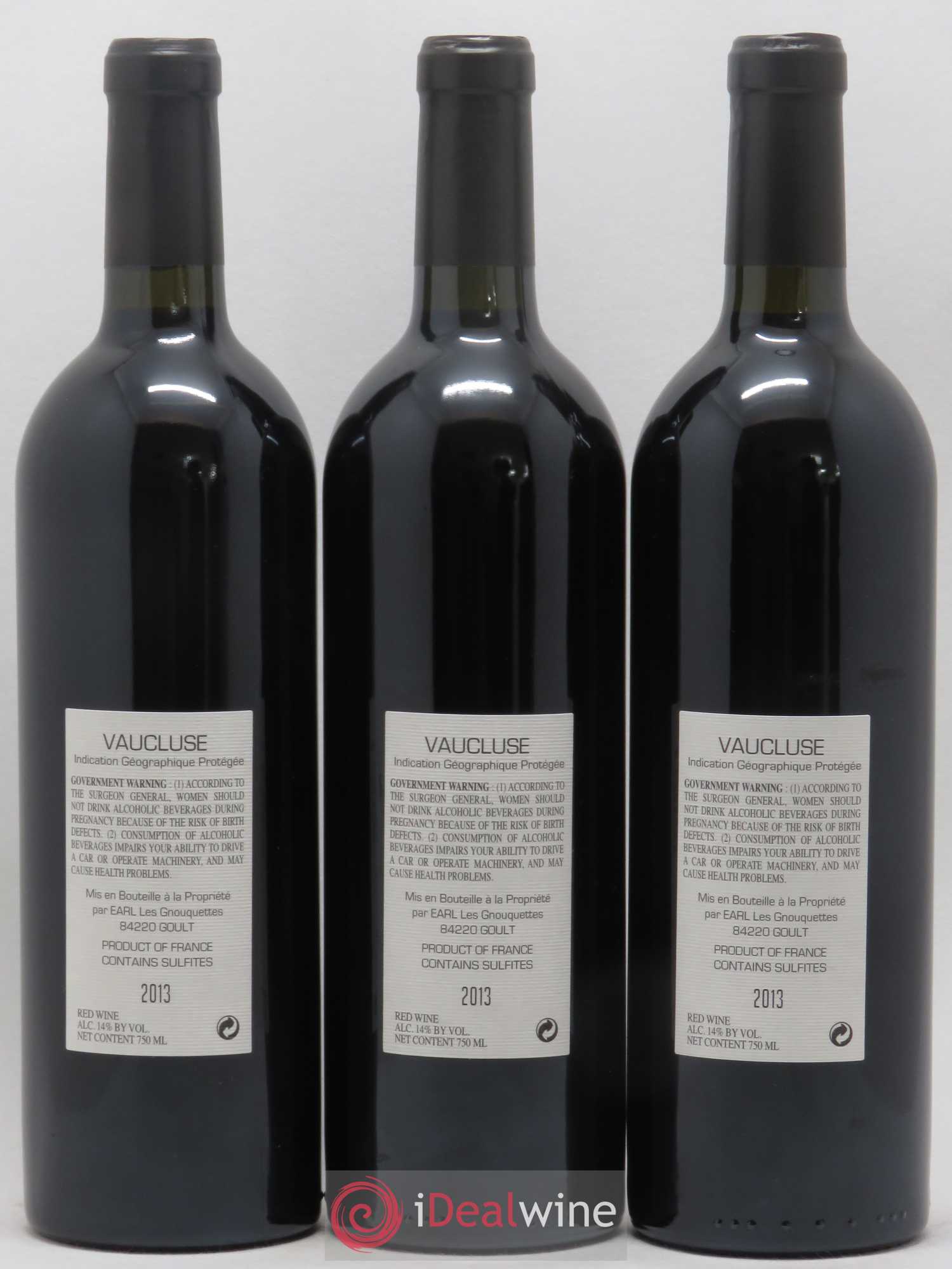 Vaucluse Les Quelles de la Coste LQLC Cabernet Sauvignon Les Gnouquettes (sans prix de réserve) 2013 - Posten von 6 Flaschen - 2
