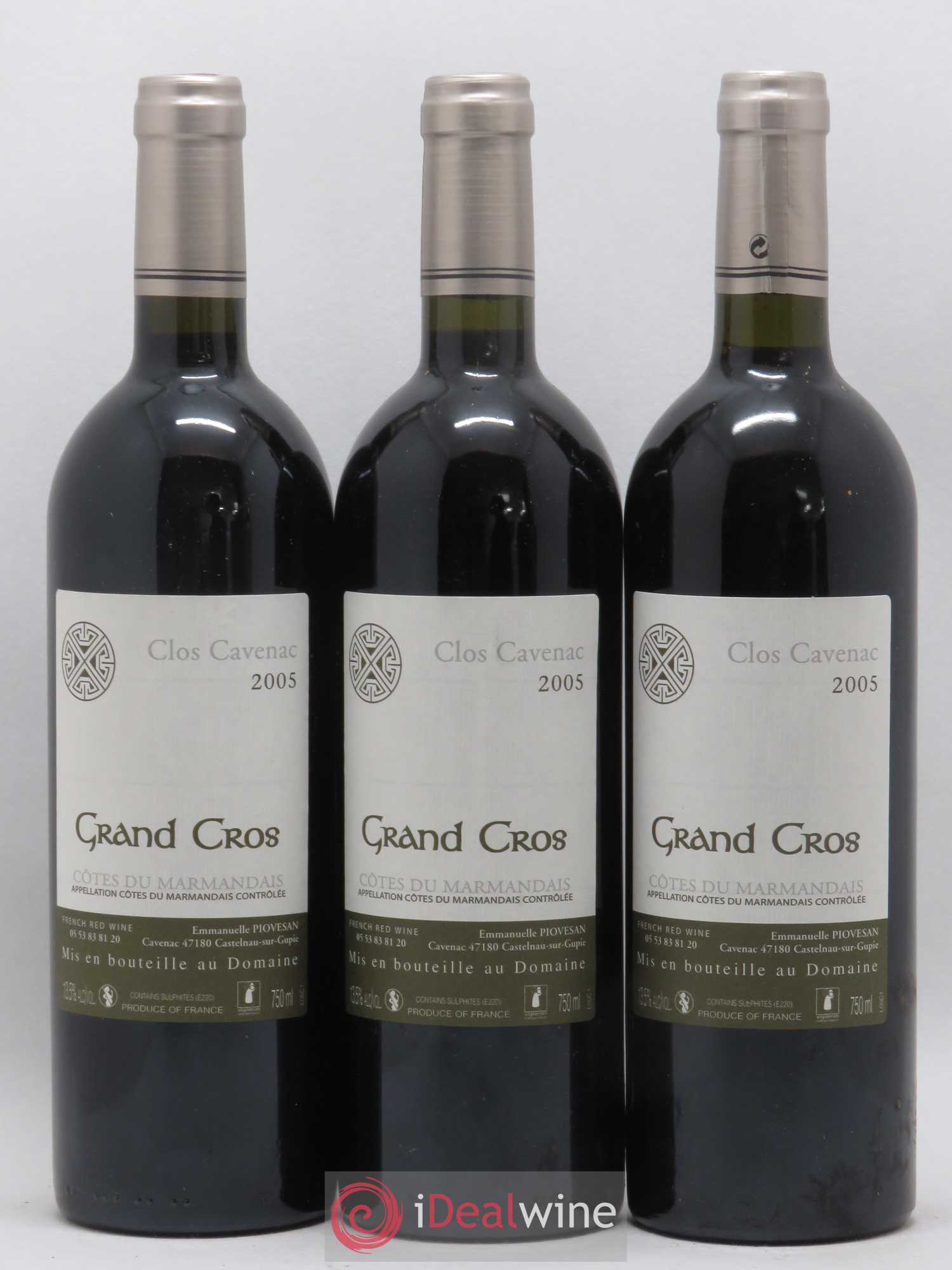 Côtes du Marmandais Clos Cavenac Grand Cros 2005 - Lotto di 6 bottiglie - 1