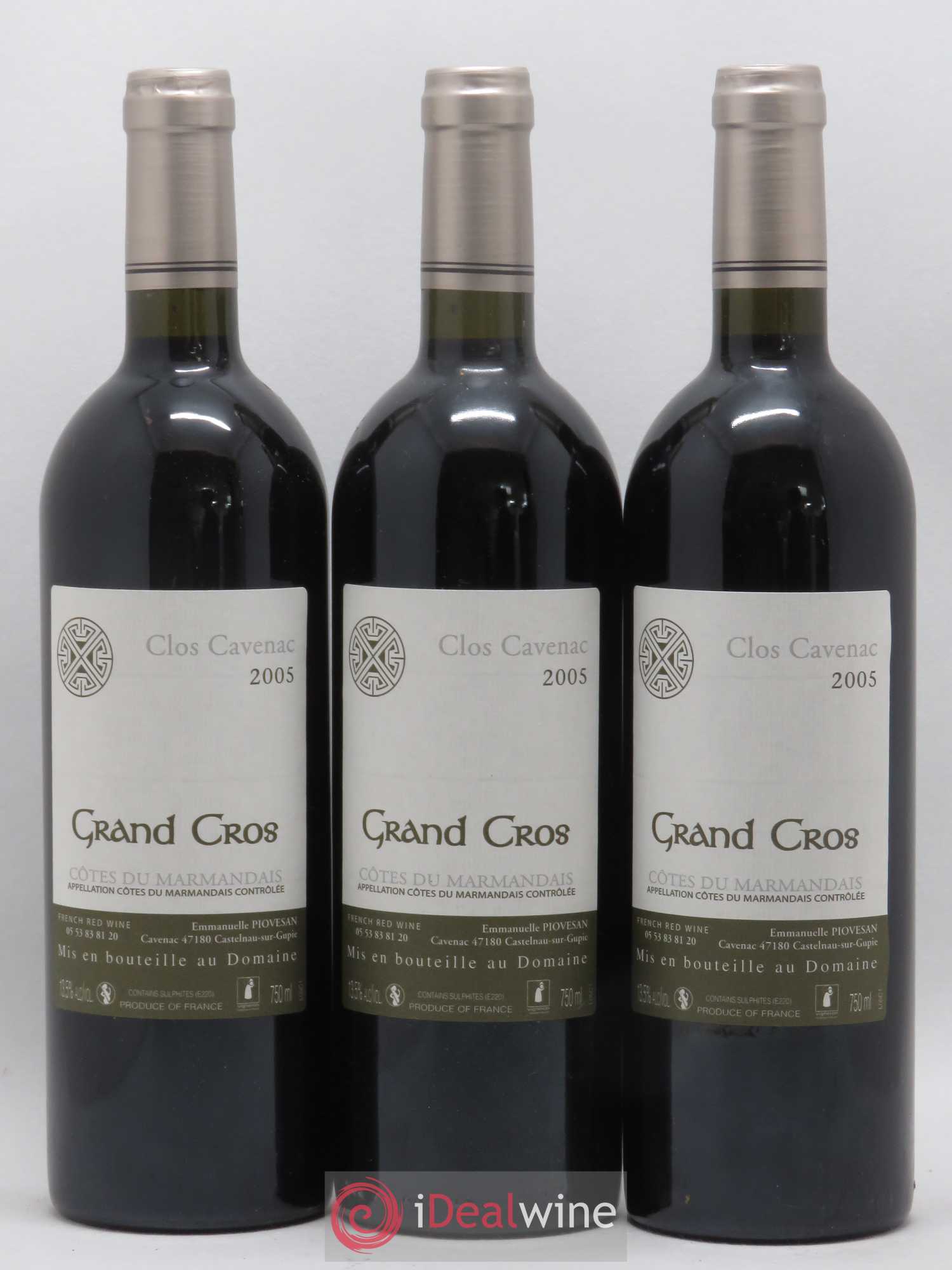 Côtes du Marmandais Clos Cavenac Grand Cros 2005 - Lotto di 6 bottiglie - 2