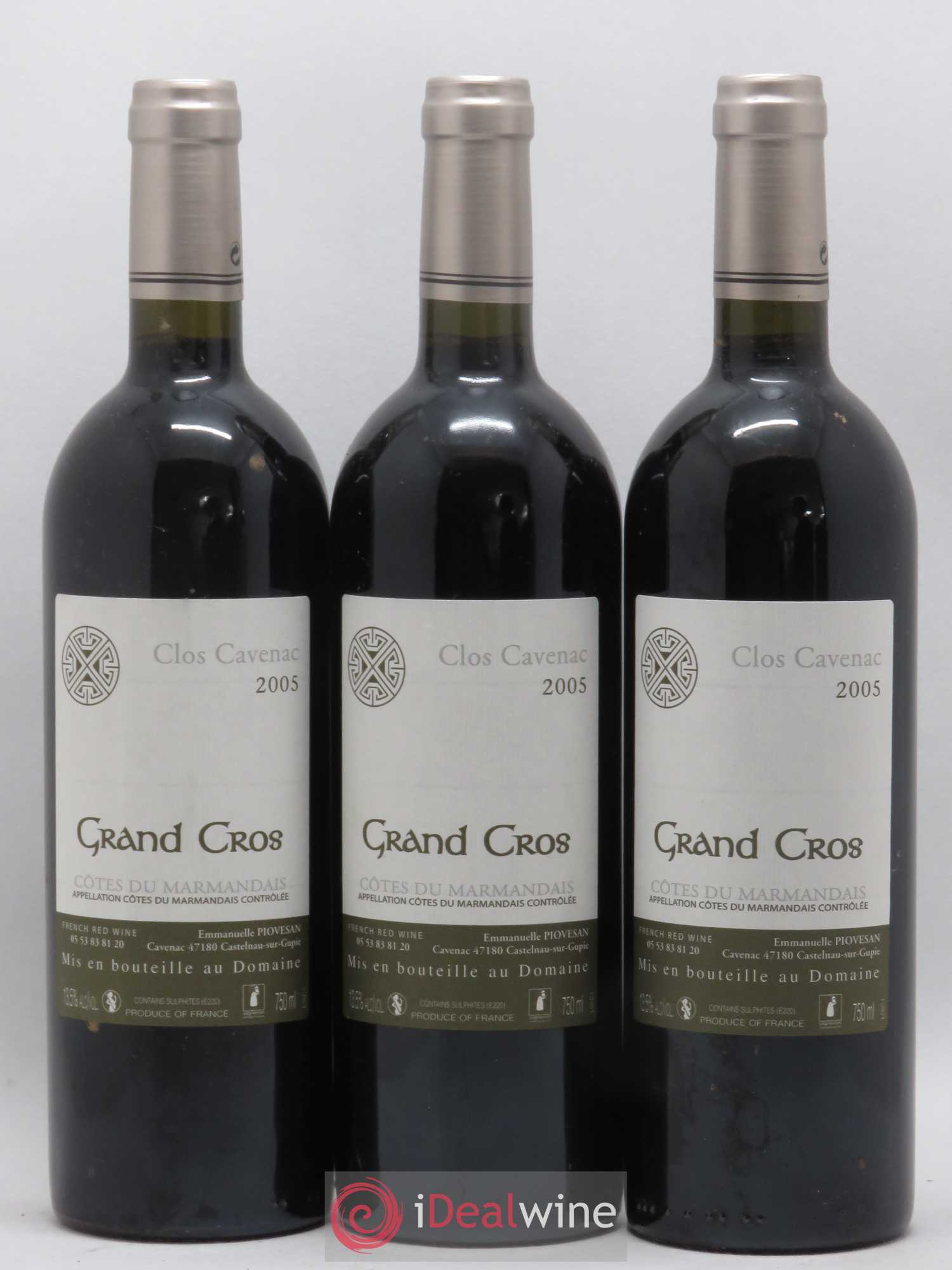 Côtes du Marmandais Clos Cavenac Grand Clos 2005 - Posten von 3 Flaschen - 0