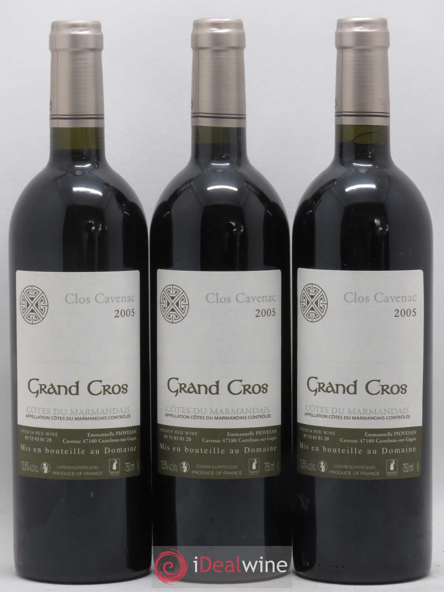 Côtes du Marmandais Clos Cavenac Grand Clos 2005 - Posten von 12 Flaschen - 2