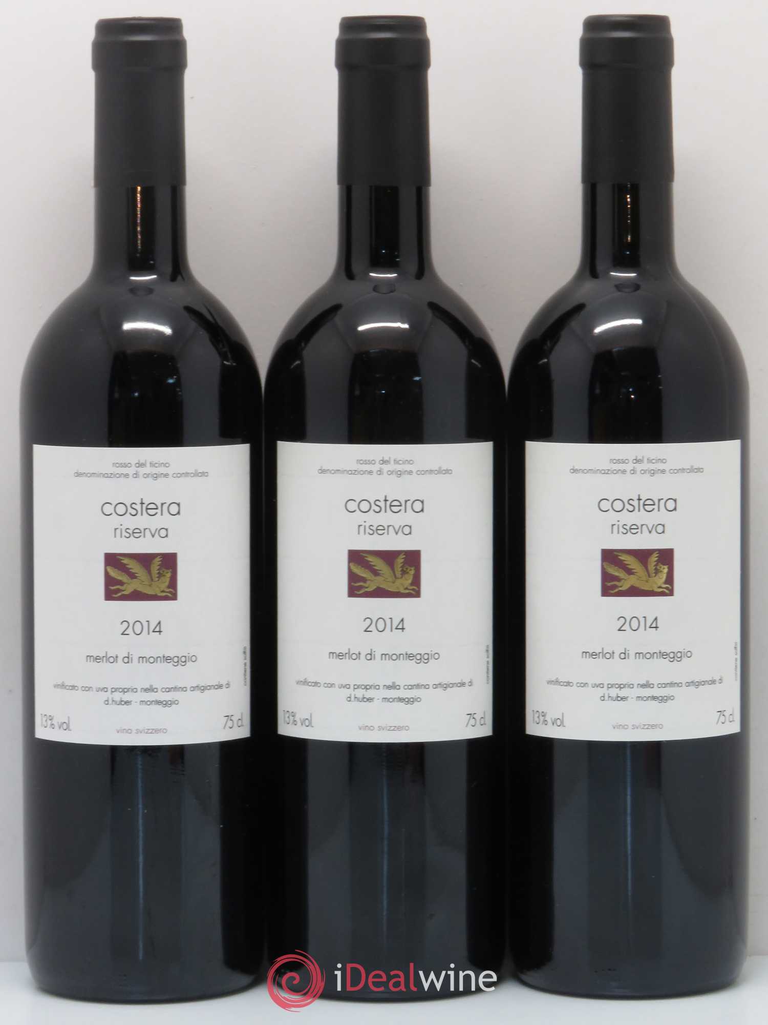 Vins Etrangers Rosso del Ticino DOC Costera Riserva Monteggio Daniel Huber 2014 - Posten von 3 Flaschen - 0