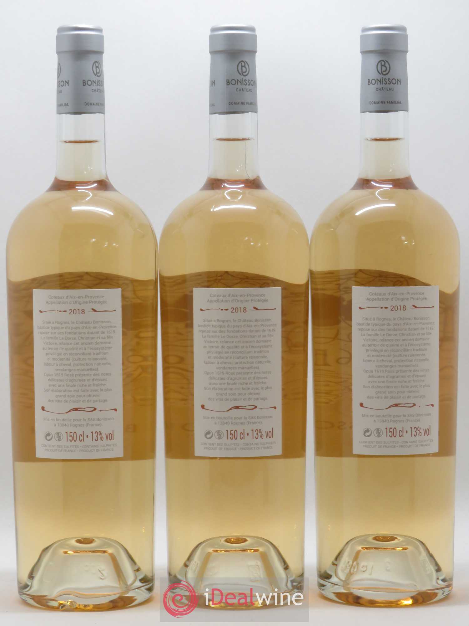 Divers Coteaux d'Aix-en-Provence Cuvée Opus 1619 Château Bonisson (sans prix de réserve) 2018 - Posten von 3 Magnum - 1