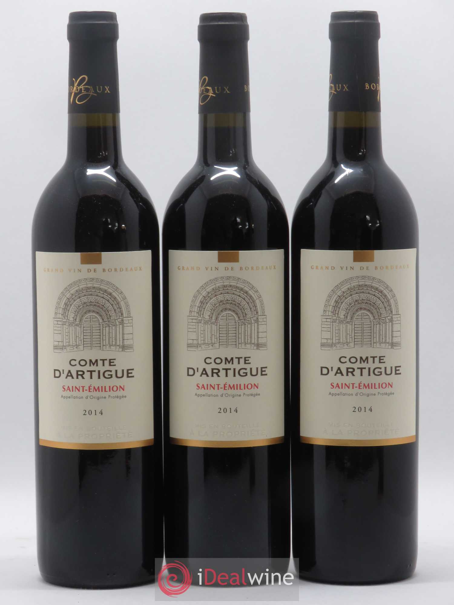 Saint-Émilion Comte d'Artigue (sans prix de réserve) 2014 - Posten von 3 Flaschen - 0