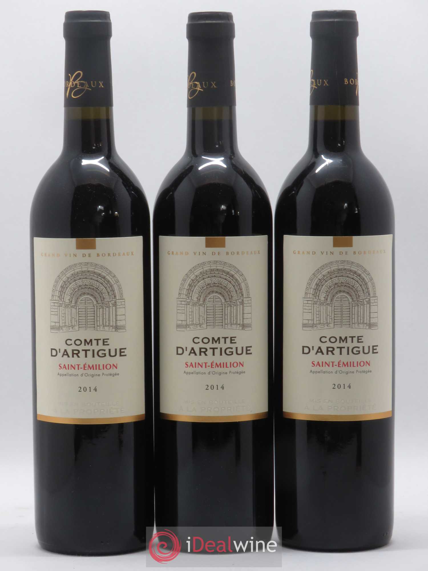 Saint-Émilion Comte d'Artigue (sans prix de réserve) 2014 - Posten von 3 Flaschen - 0