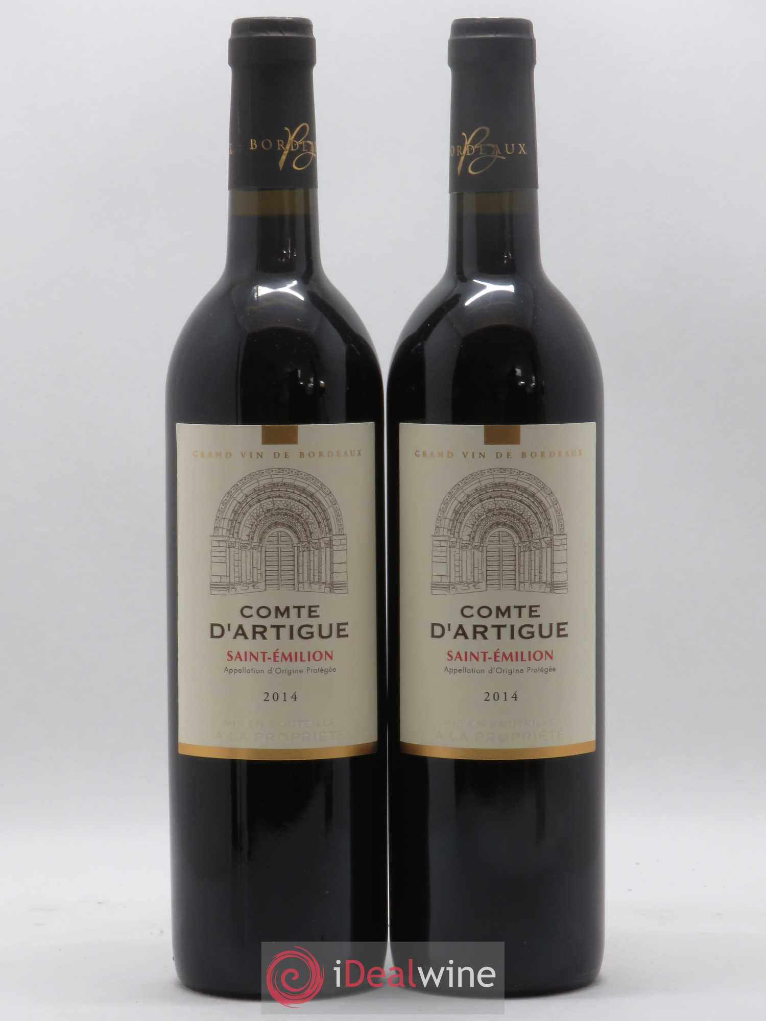 Saint-Émilion Comte d'Artigue (sans prix de réserve) 2014 - Posten von 2 Flaschen - 0