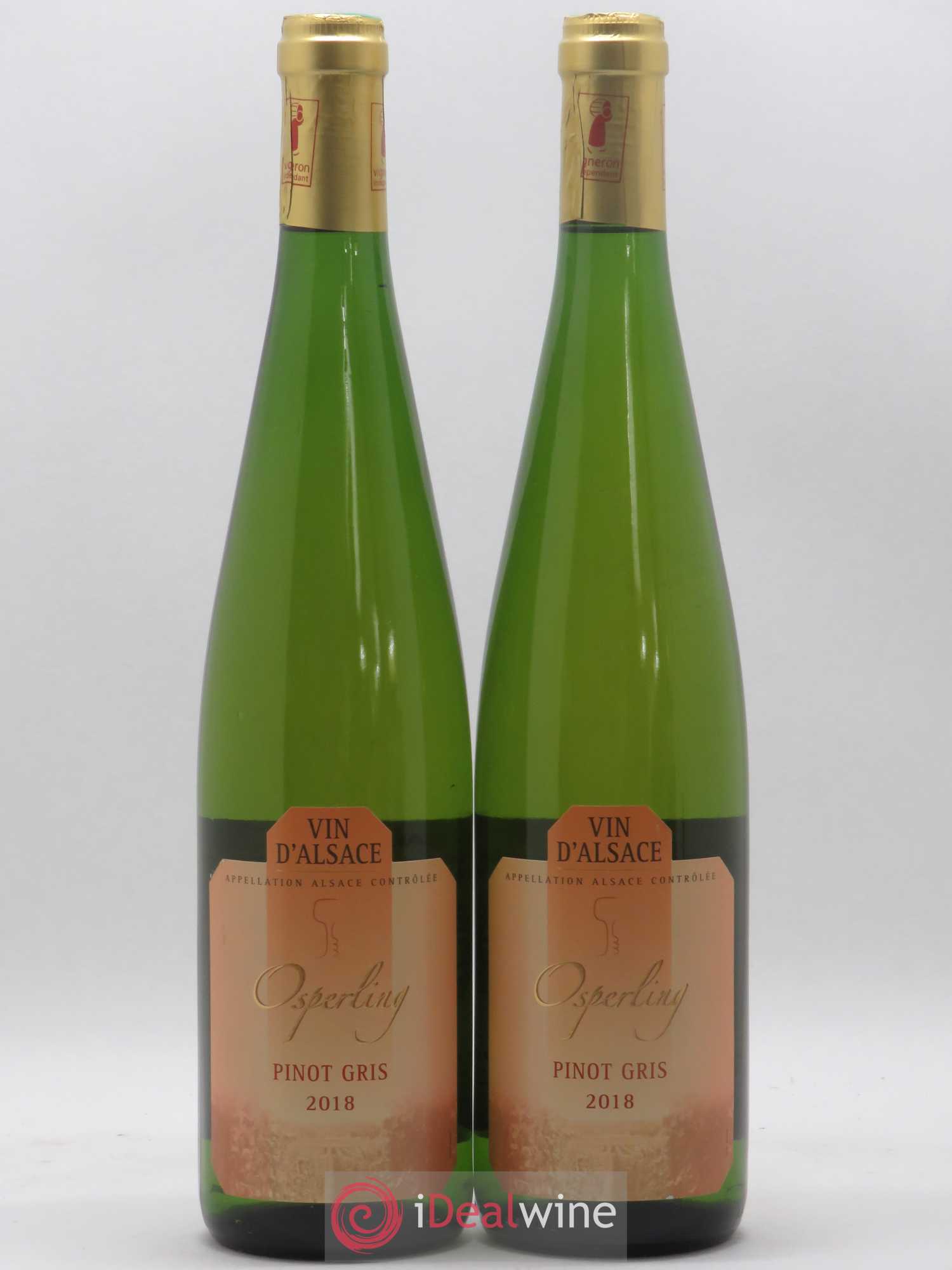 Alsace Pinot Gris Osperling Maurice Schueller (sans prix de réserve) 2018 - Posten von 2 Flaschen - 0