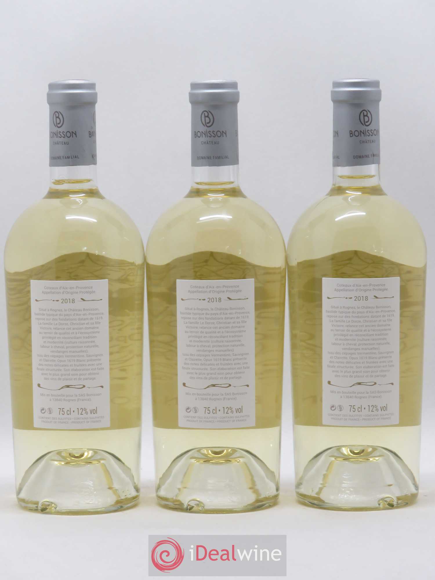 Coteaux d'Aix-en-Provence Cuvée Opus 1619 Château Bonisson (sans prix de réserve) 2018 - Posten von 3 Flaschen - 1