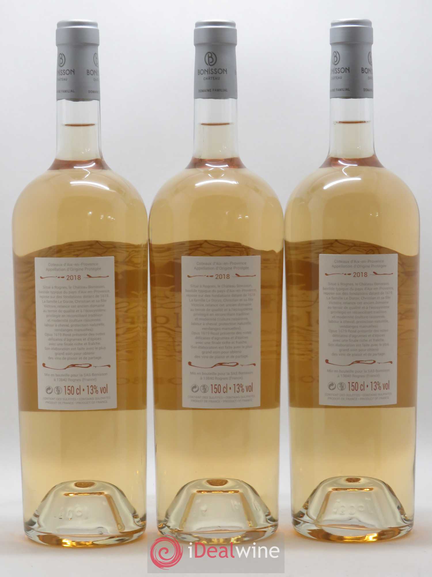 Divers Coteaux d'Aix-en-Provence Cuvée Opus 1619 Château Bonisson (sans prix de réserve) 2018 - Posten von 3 Magnum - 1