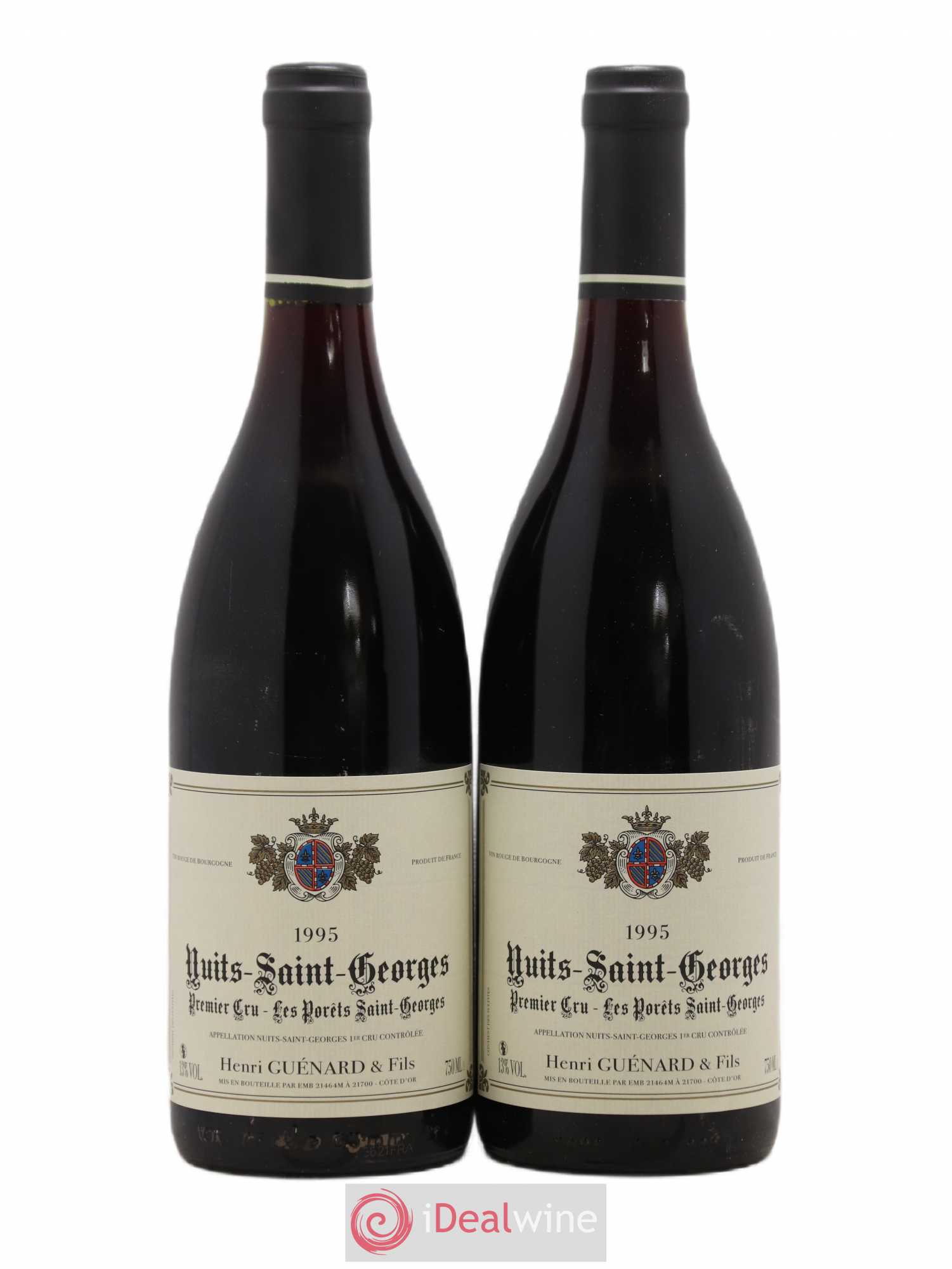 Nuits-Saint-Georges 1er Cru Les Porets Saint Georges Henri Guenard 1995 - Lot de 2 bouteilles - 0