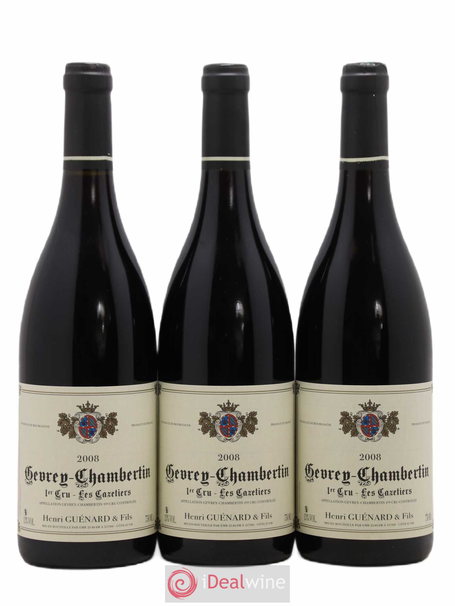 Gevrey-Chambertin 1er Cru Les Cazetiers Henri Guenard 2008 - Posten von 3 Flaschen - 0