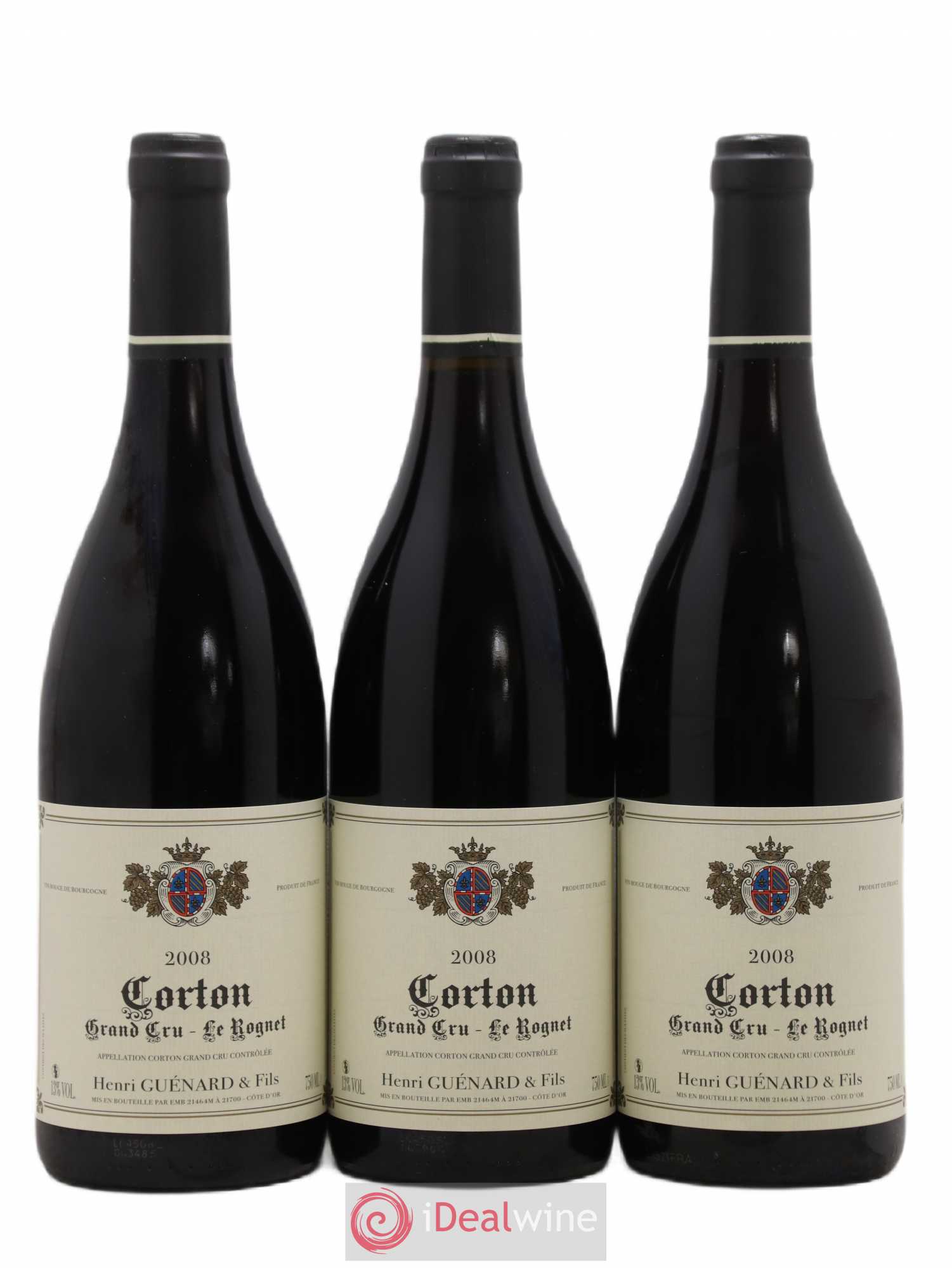 Corton Grand Cru Rognet Henri Guenard 2008 - Lot de 3 bouteilles - 0