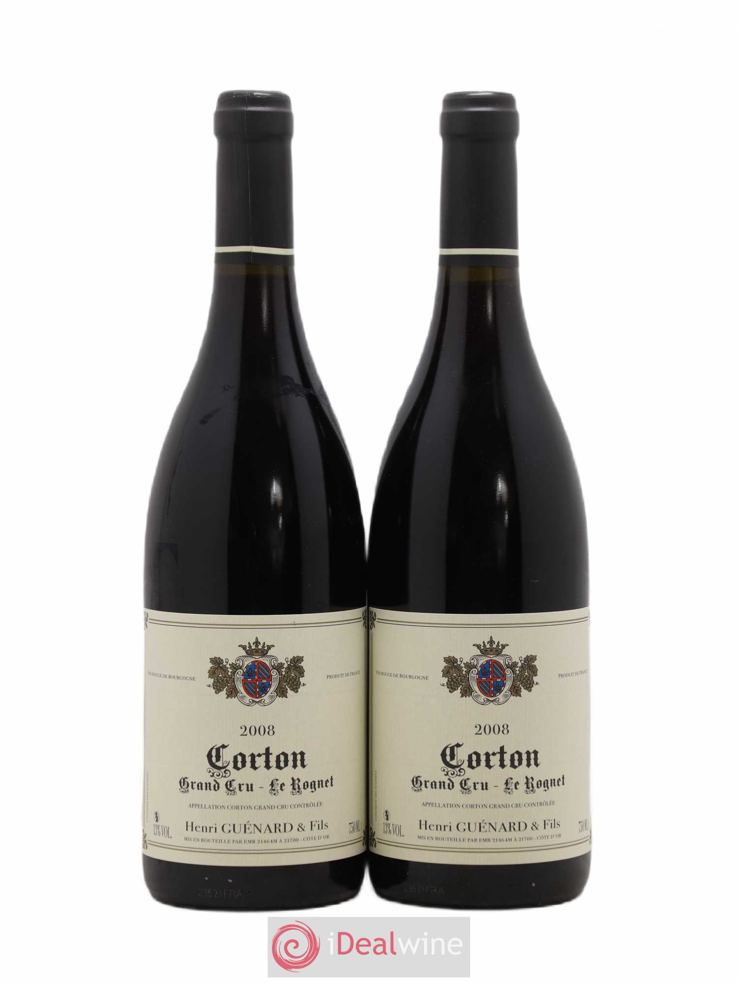Corton Grand Cru Rognet Henri Guenard 2008 - Lot de 2 bouteilles - 0