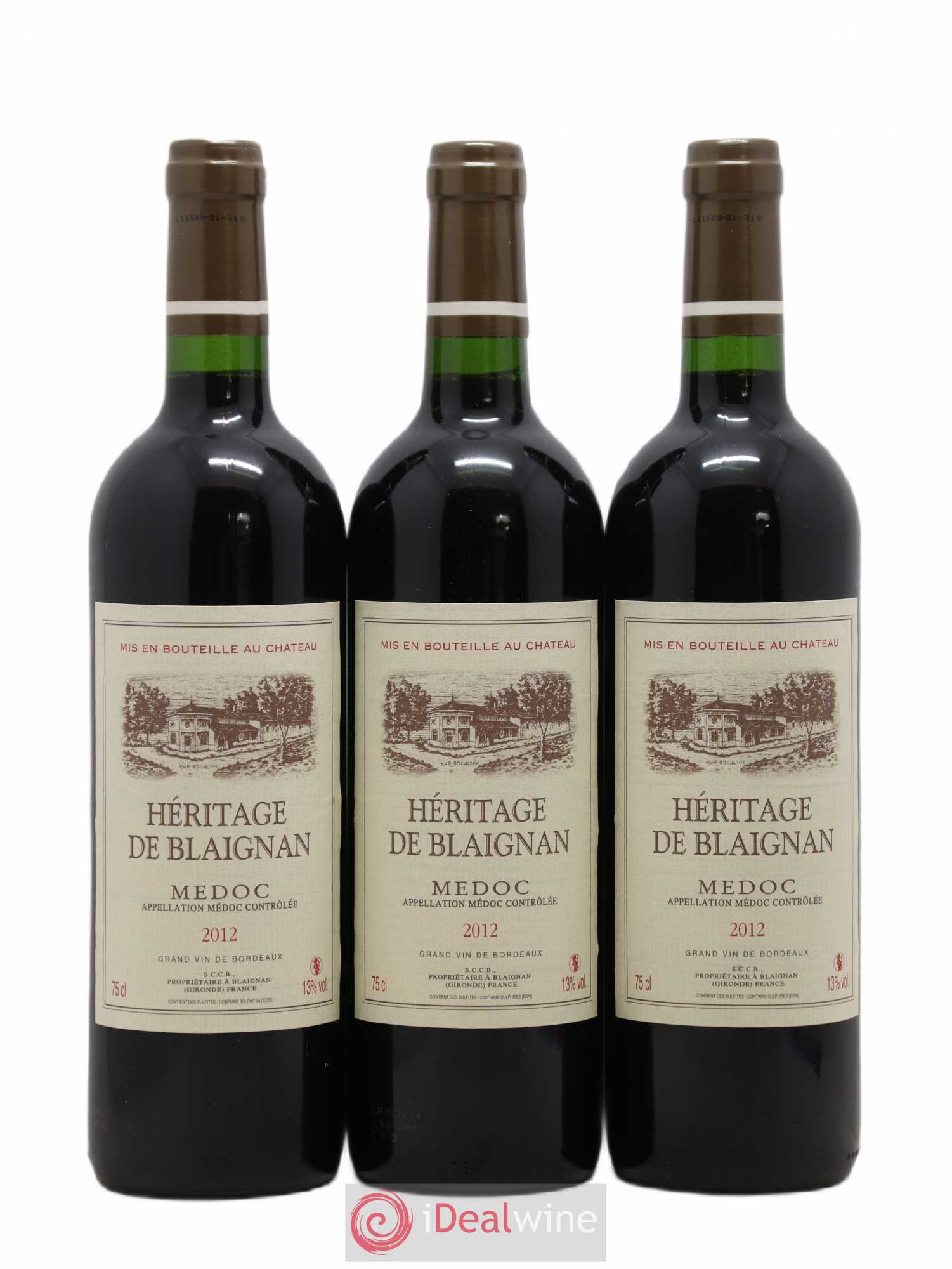Médoc Chateau Heritage de Blaignan (sans prix de réserve) 2012 - Posten von 6 Flaschen - 1