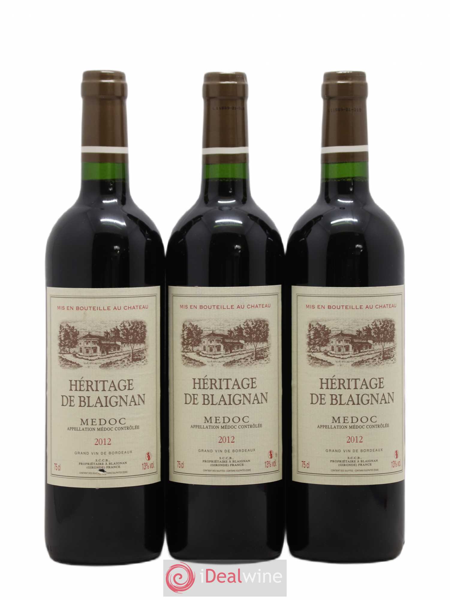 Médoc Chateau Heritage de Blaignan (sans prix de réserve) 2012 - Posten von 12 Flaschen - 1