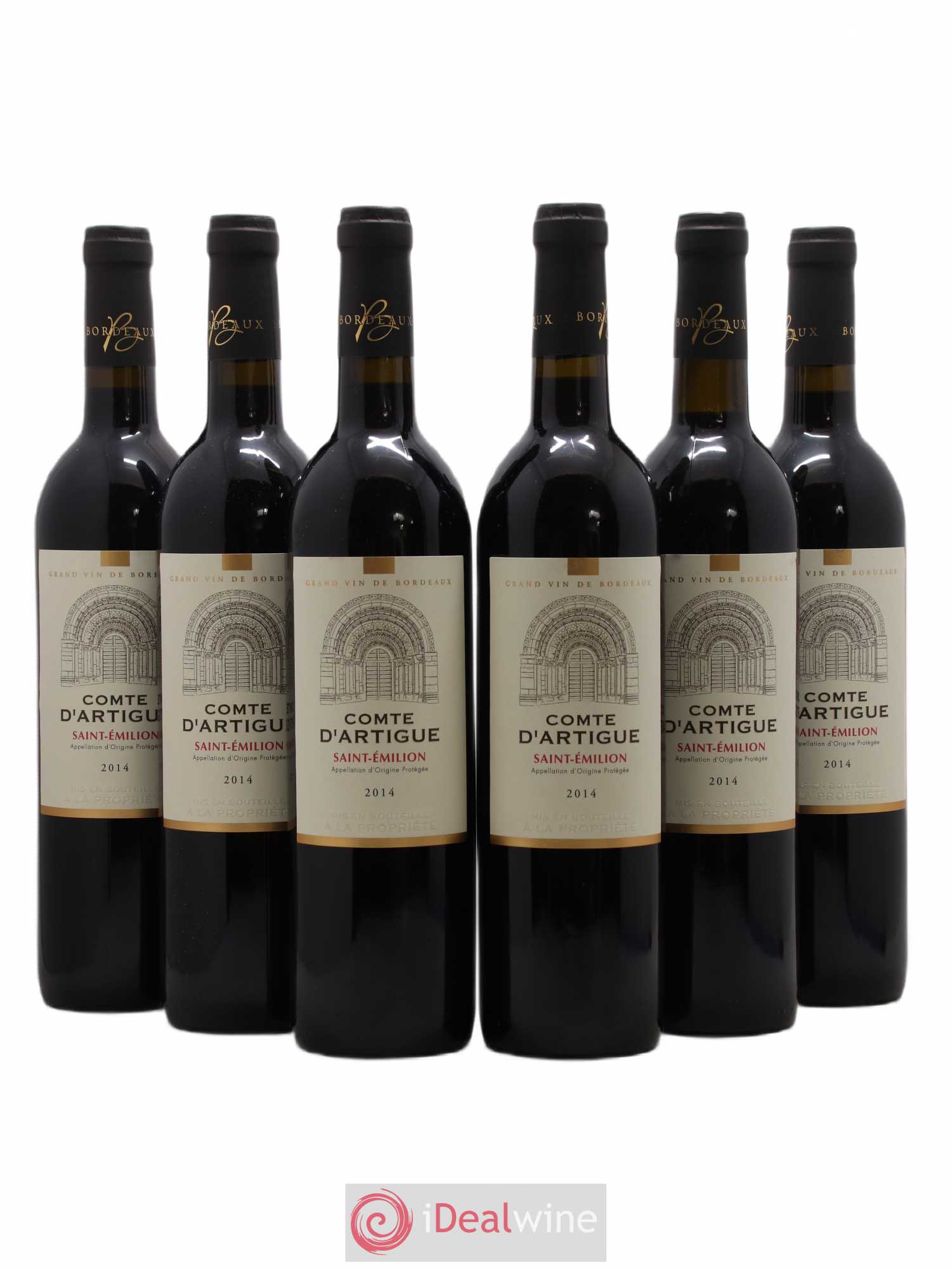 Saint-Émilion Chateau Comte d'Artigues (sans prix de réserve) 2014 - Posten von 6 Flaschen - 0