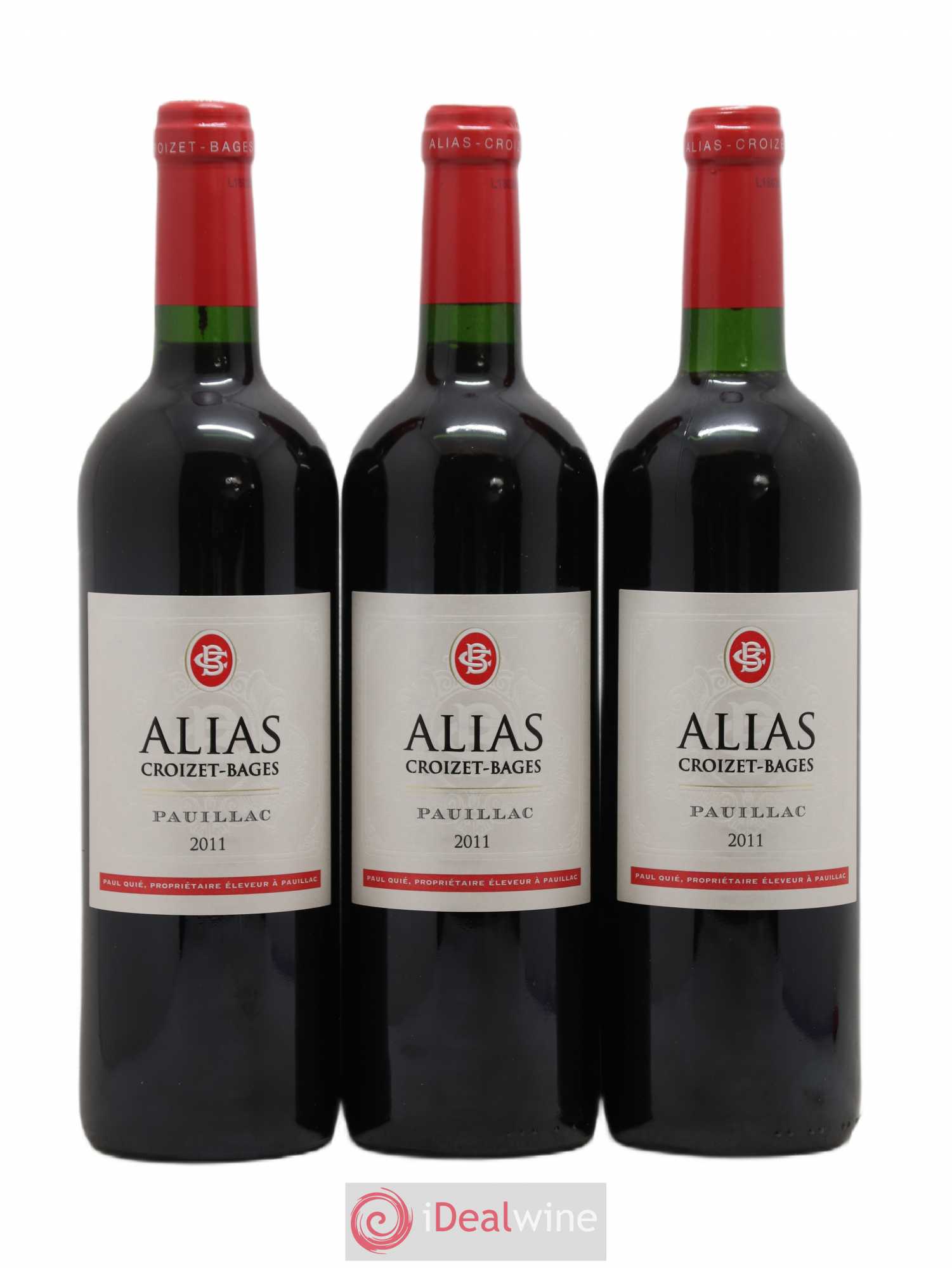 Château Croizet Bages 5ème Grand Cru Classé cuvée Alias (sans prix de réserve) 2011 - Lot de 3 bouteilles - 0