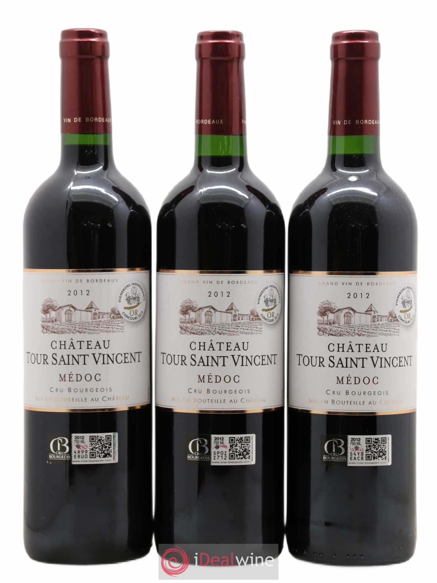 Médoc Château Tour Saint Vincent (no reserve) 2012 - Lot of 6 bottles - 1