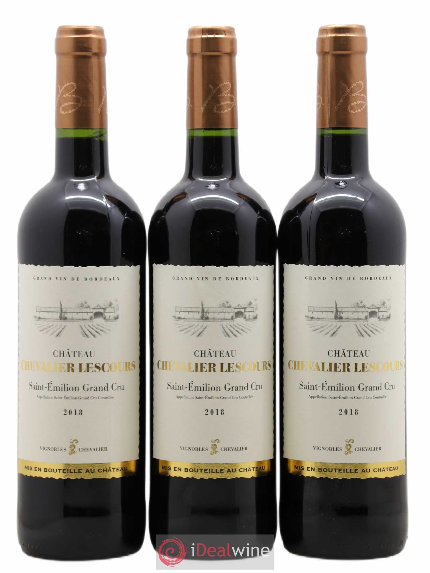 Saint-Émilion Grand Cru Château Chevallier Lescours (sans prix de réserve) 2018 - Lot de 6 bouteilles - 1