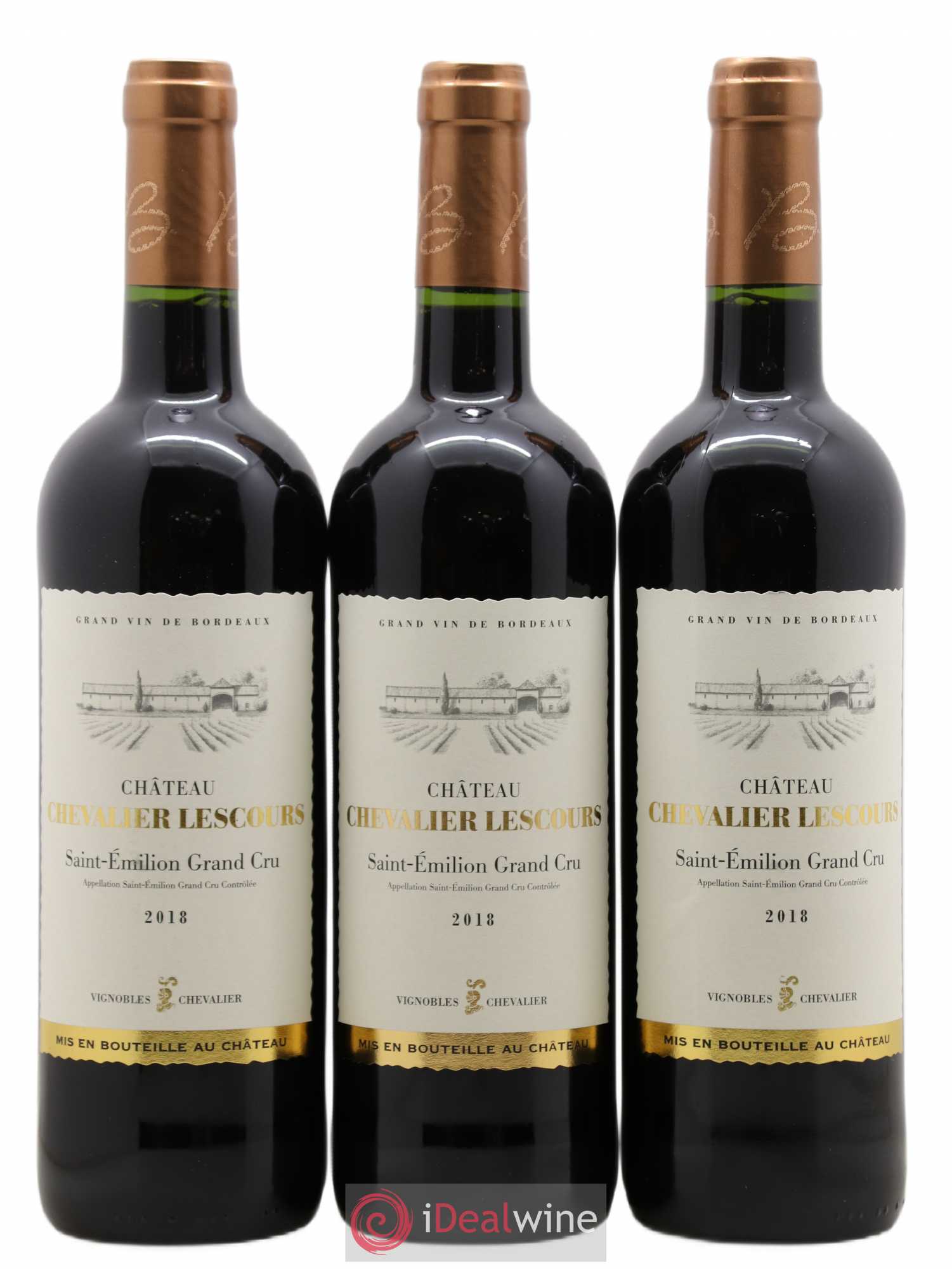 Saint-Émilion Grand Cru Château Chevallier Lescours (sans prix de réserve) 2018 - Lot de 6 bouteilles - 2