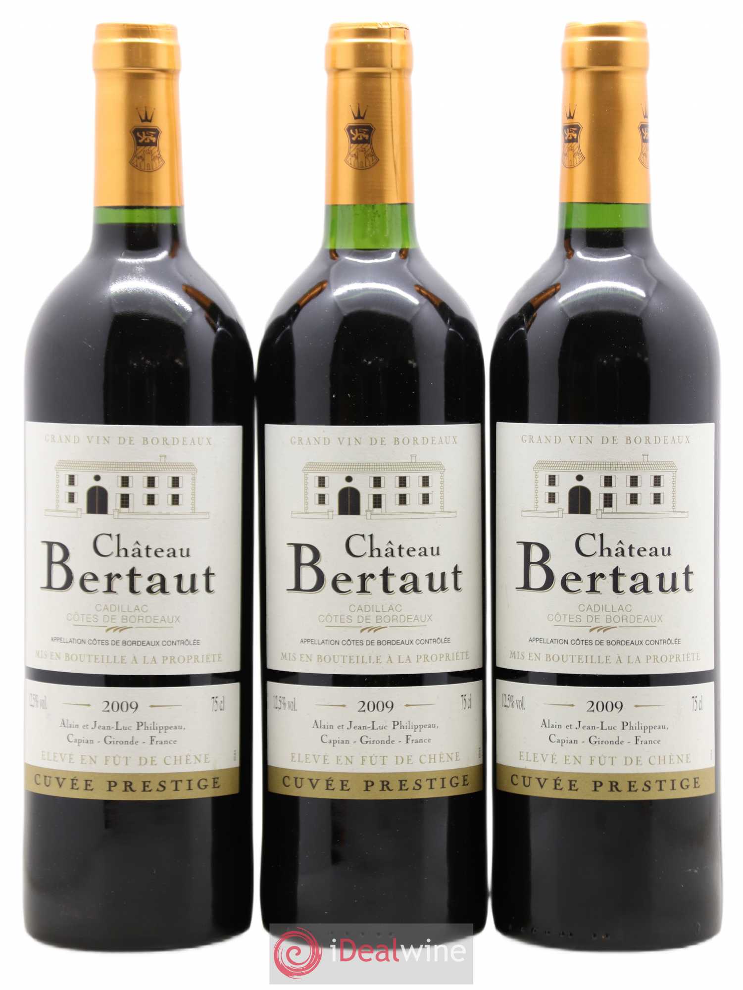 Castillon-Côtes-de-Bordeaux (Côtes-de-Castillon) Cadillac Château Bertaut cuvée Prestige (sans prix de réserve) 2009 - Posten von 12 Flaschen - 2