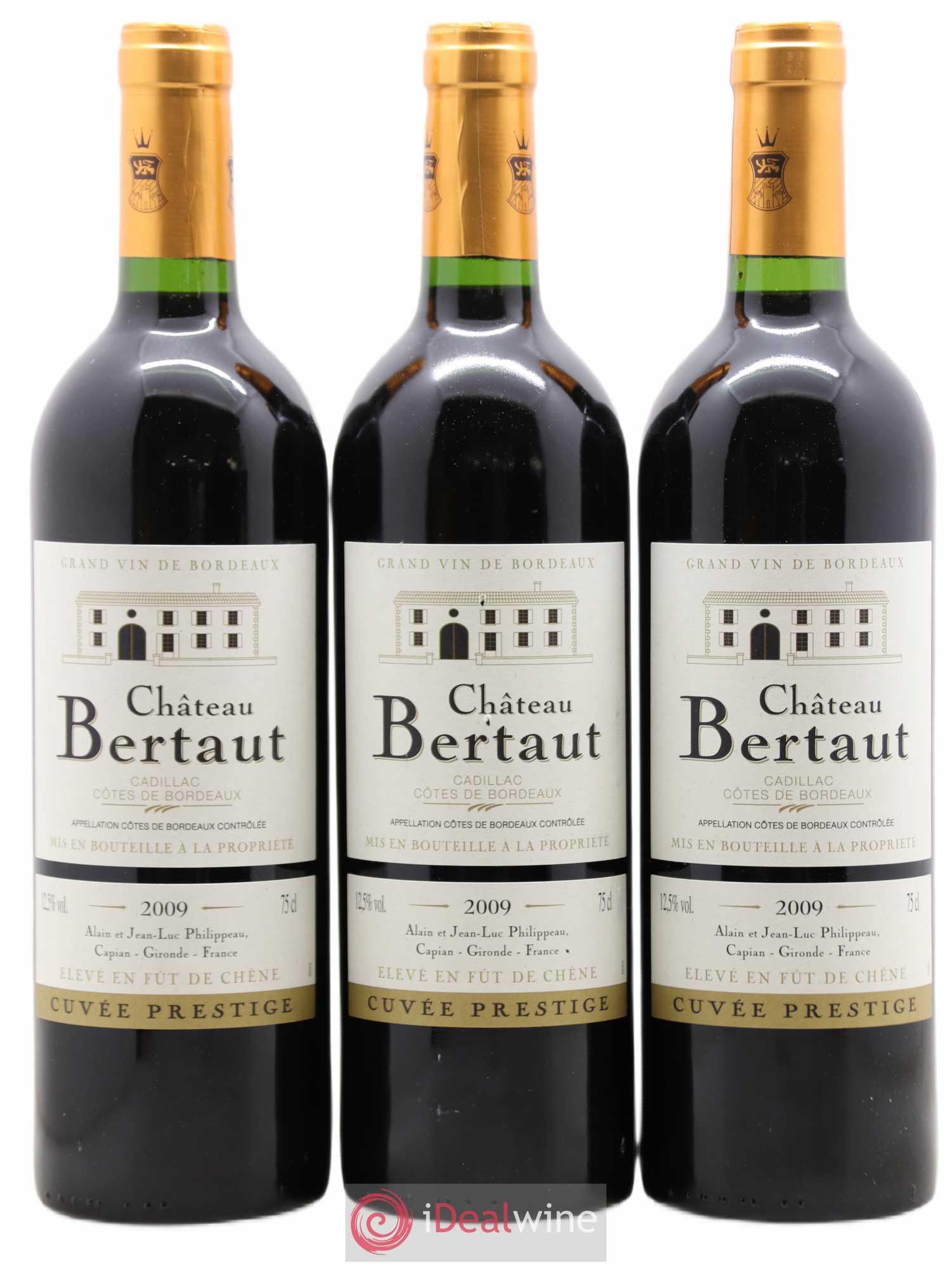 Castillon-Côtes-de-Bordeaux (Côtes-de-Castillon) Cadillac Château Bertaut cuvée Prestige (sans prix de réserve) 2009 - Posten von 12 Flaschen - 4