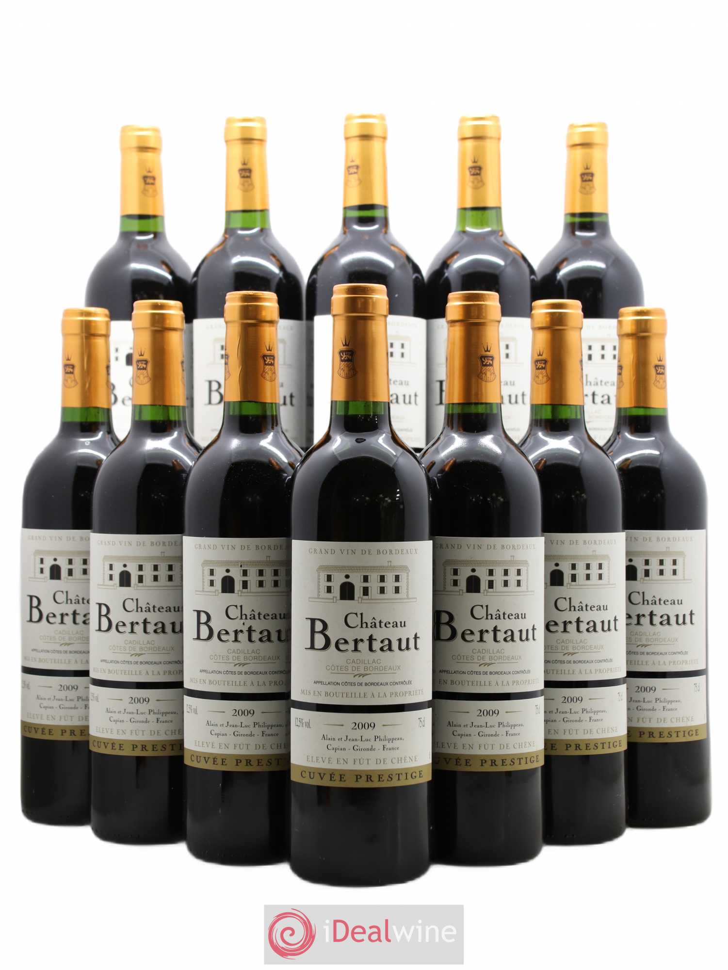 Castillon-Côtes-de-Bordeaux (Côtes-de-Castillon) Cadillac Château Bertaut cuvée Prestige (sans prix de réserve) 2009 - Posten von 12 Flaschen - 0