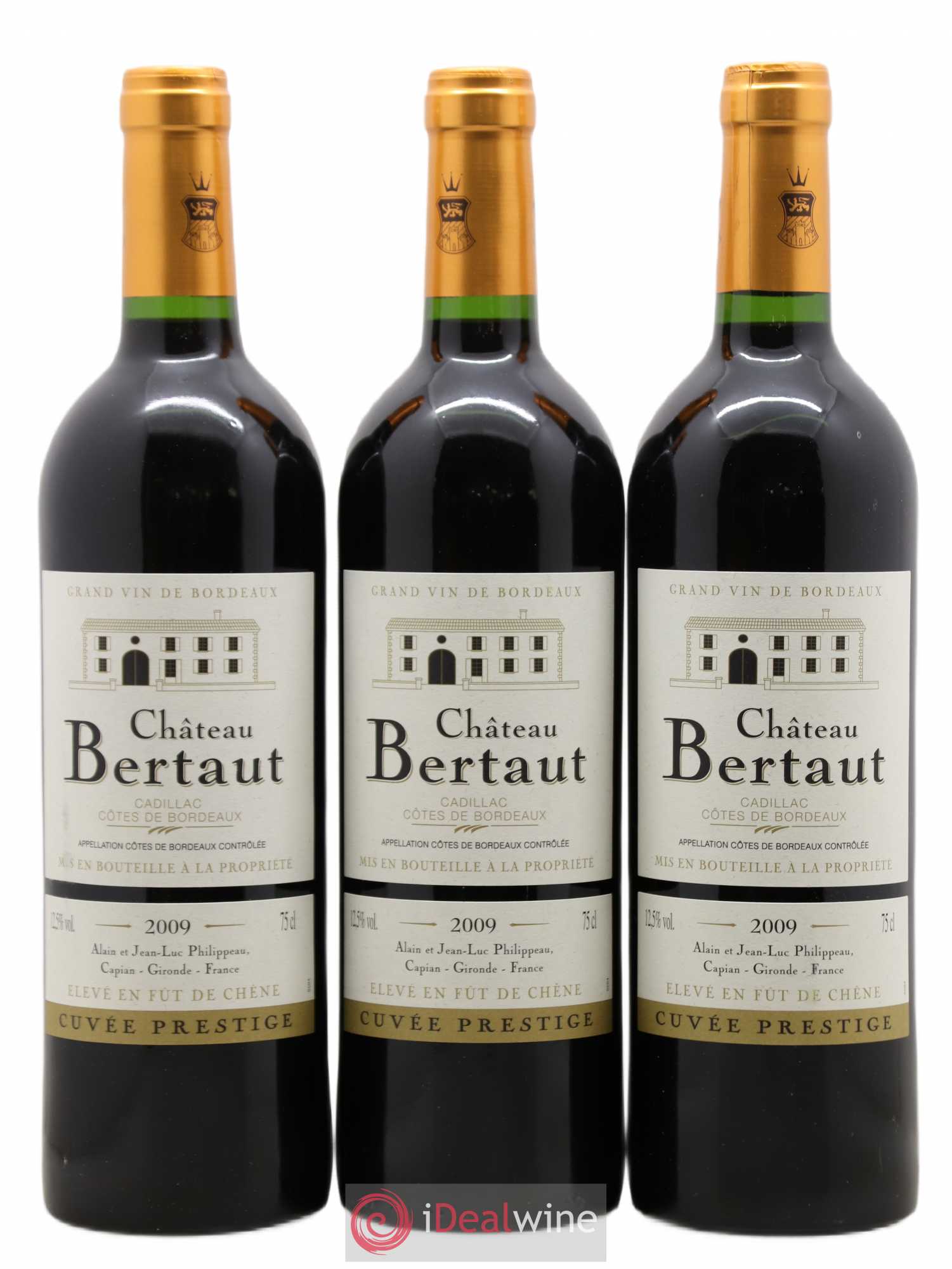 Castillon-Côtes-de-Bordeaux (Côtes-de-Castillon) Cadillac Château Bertaut cuvée Prestige (sans prix de réserve) 2009 - Posten von 12 Flaschen - 2